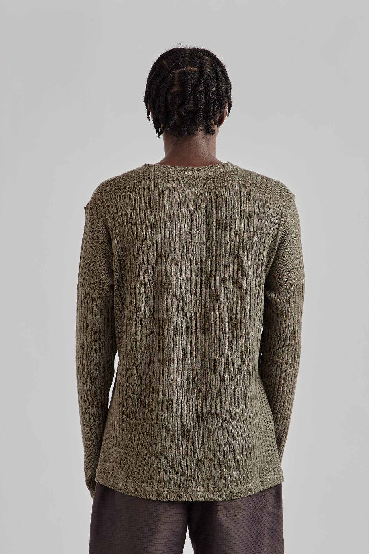Ranra SS26 Rift Rib Linen LS T-Shirt Major Brown0702