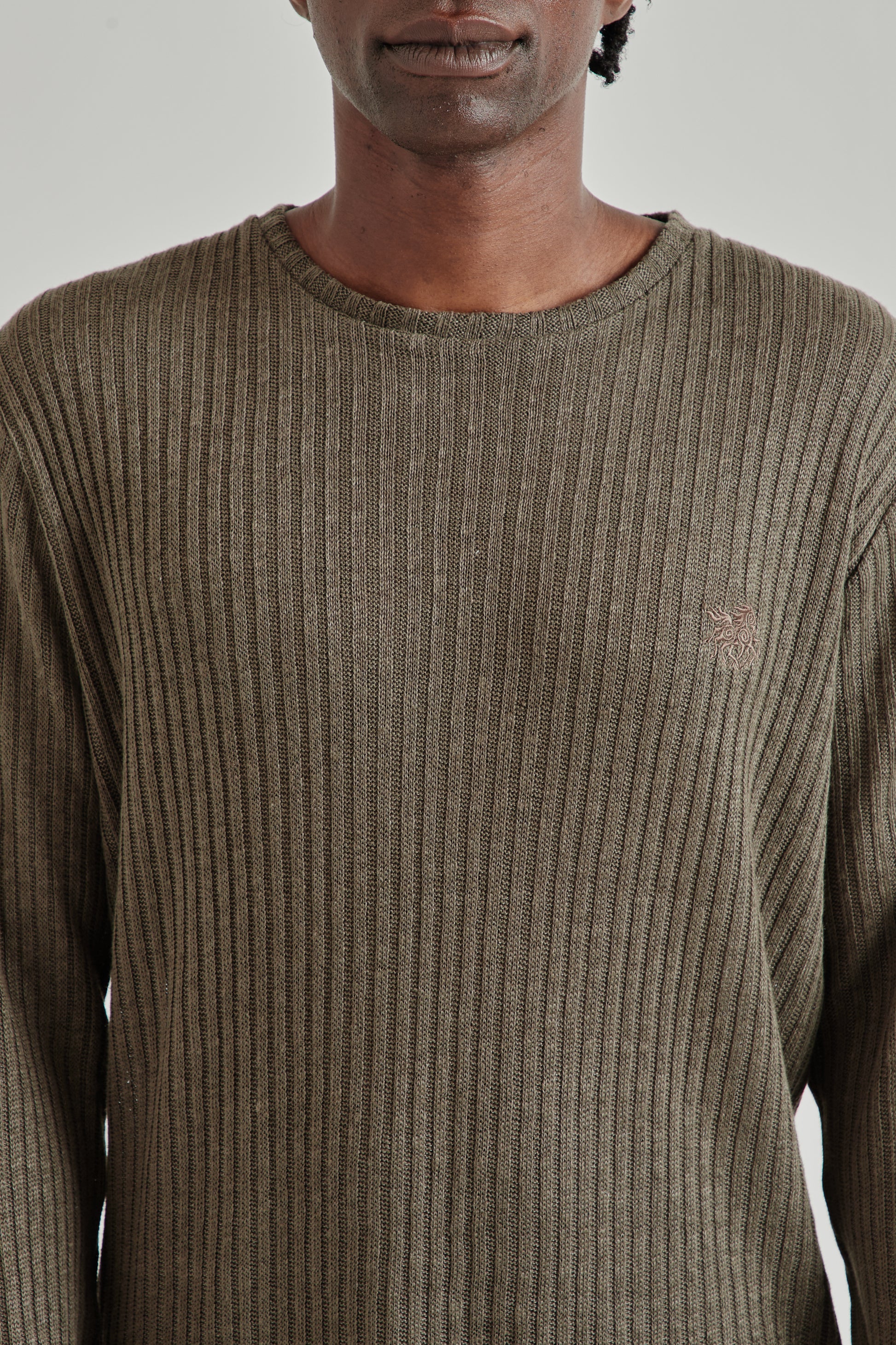 Ranra SS26 Rift Rib Linen LS T-Shirt Major Brown0704