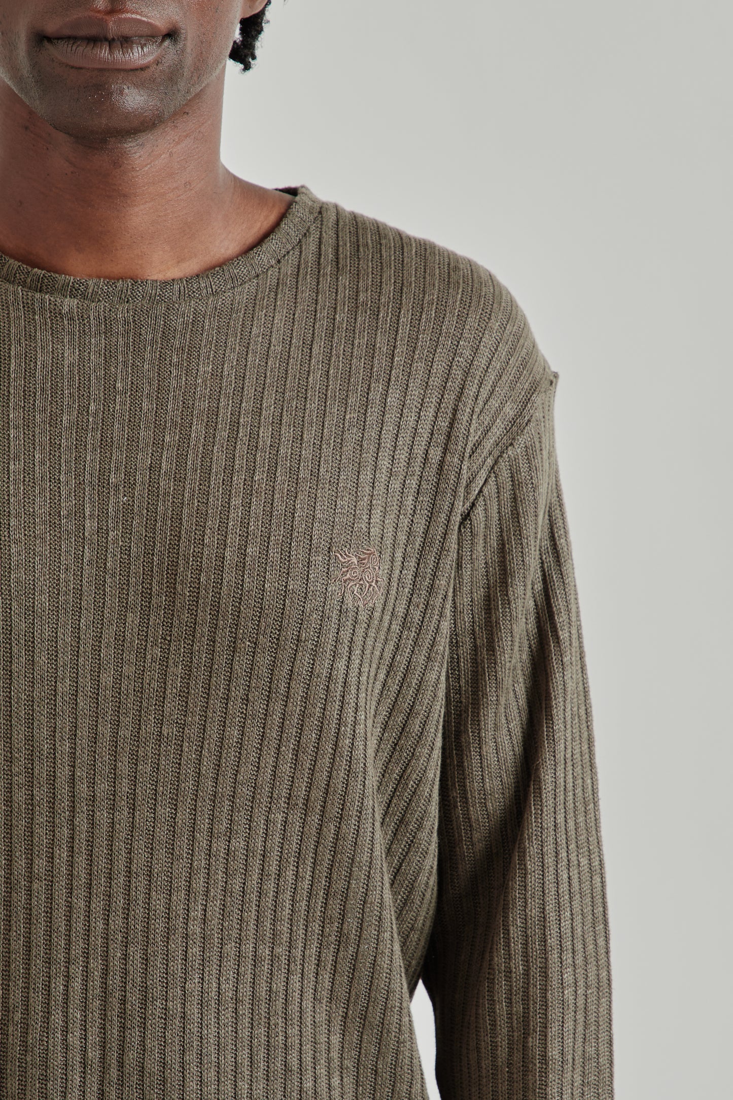 Ranra SS26 Rift Rib Linen LS T-Shirt Major Brown0705