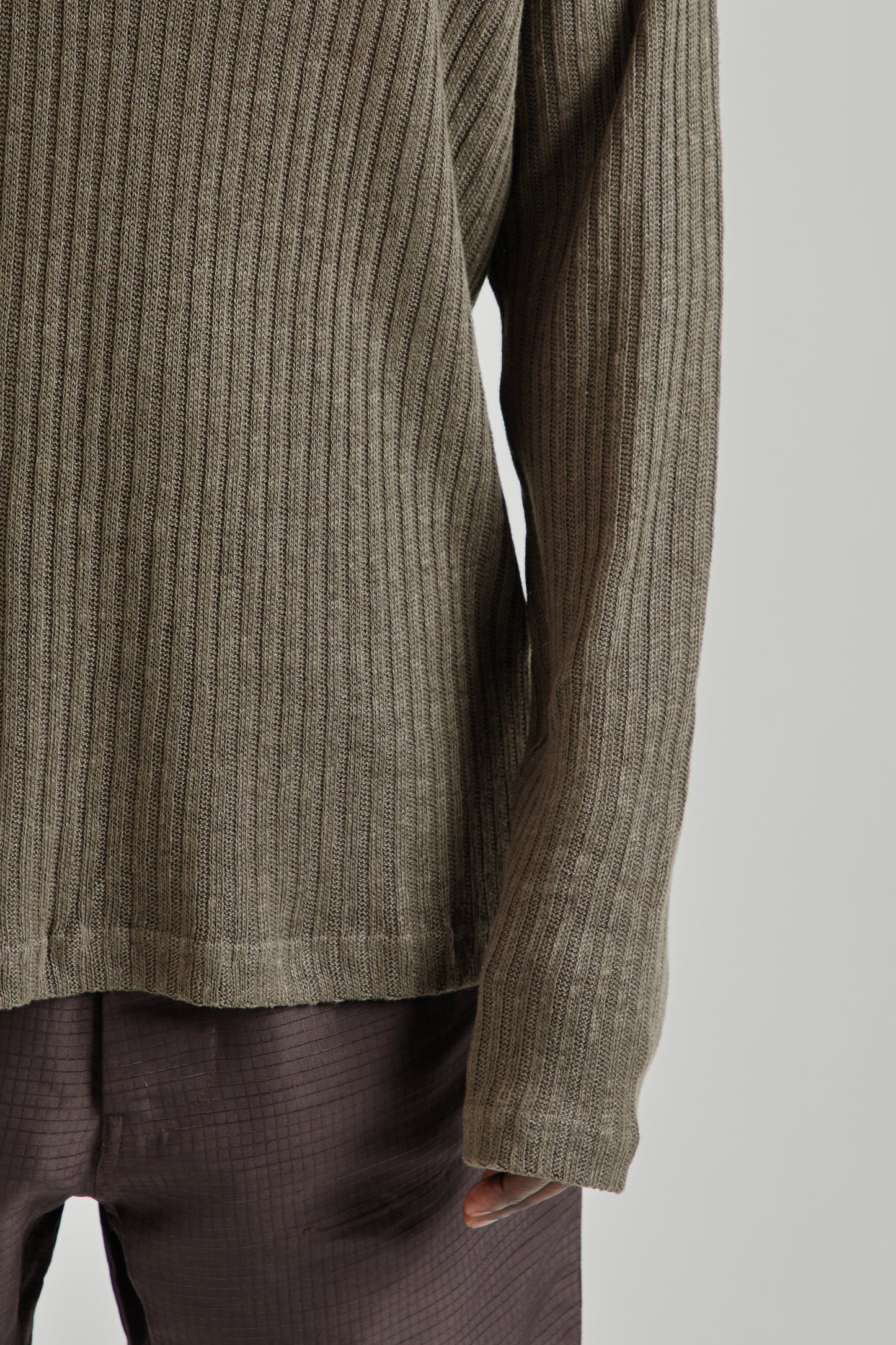 Ranra SS26 Rift Rib Linen LS T-Shirt Major Brown0706