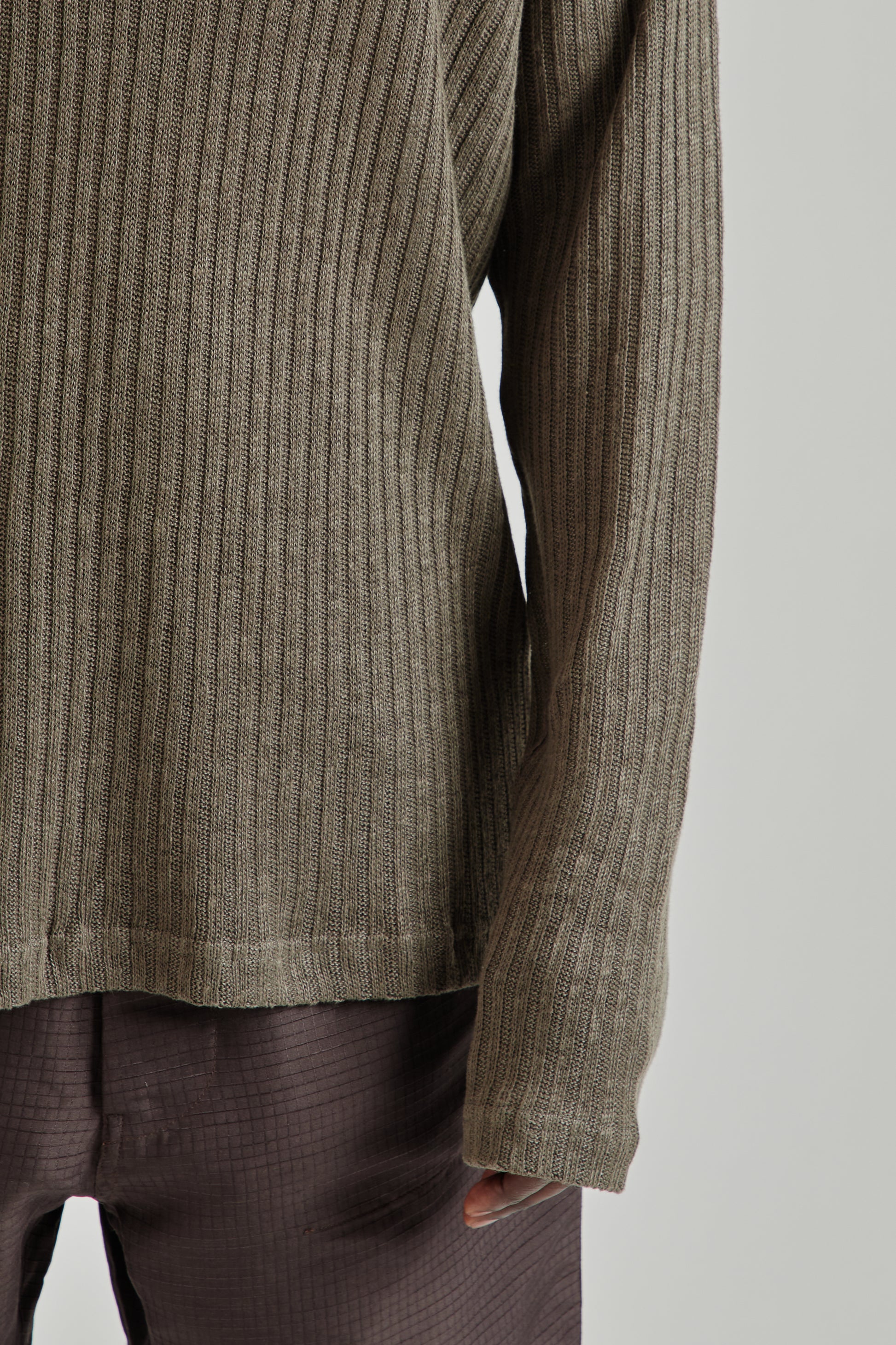 Ranra SS26 Rift Rib Linen LS T-Shirt Major Brown0706