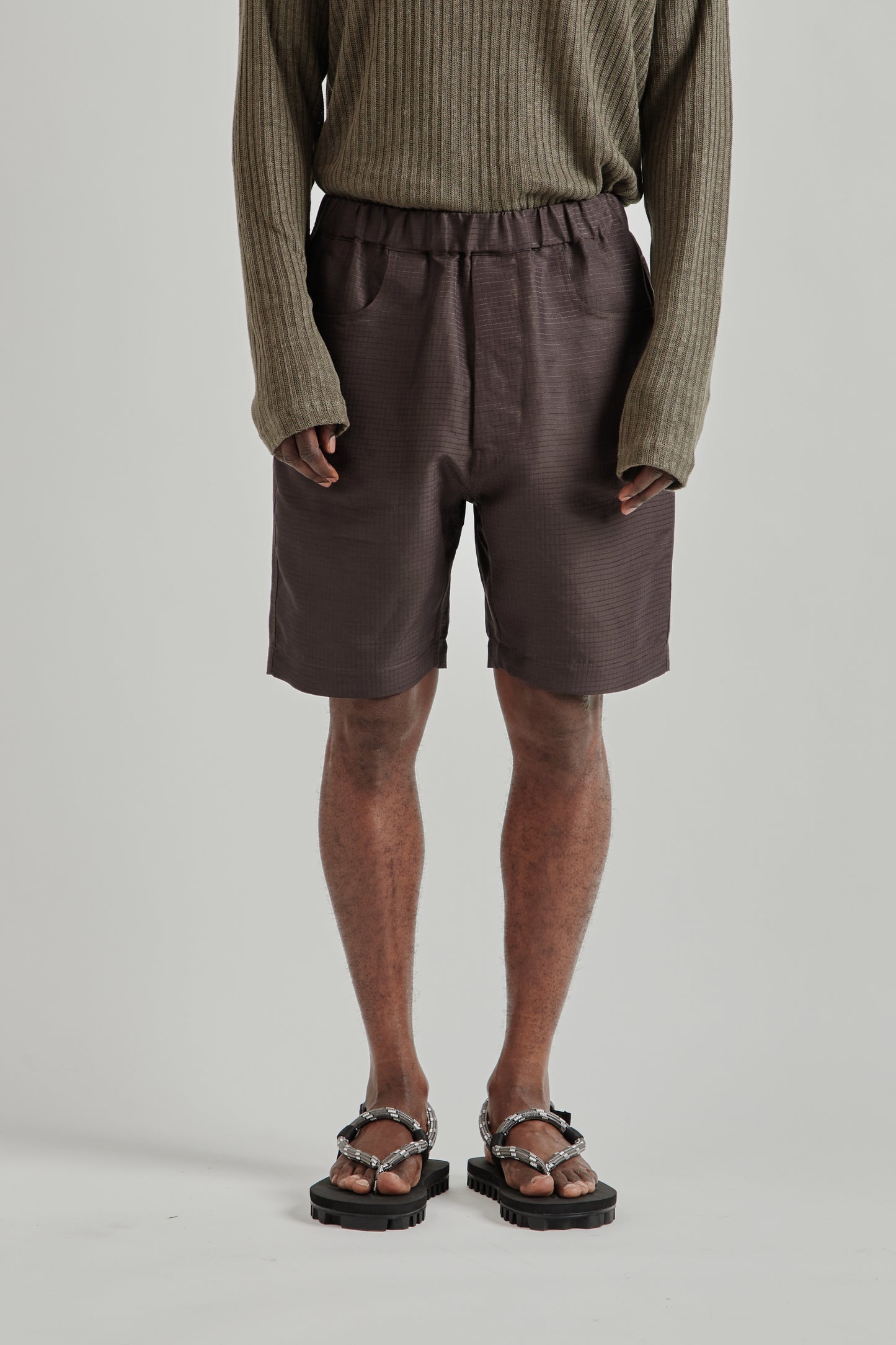 Ranra SS26 Stroller Silk Ripstop Shorts After Dark0721