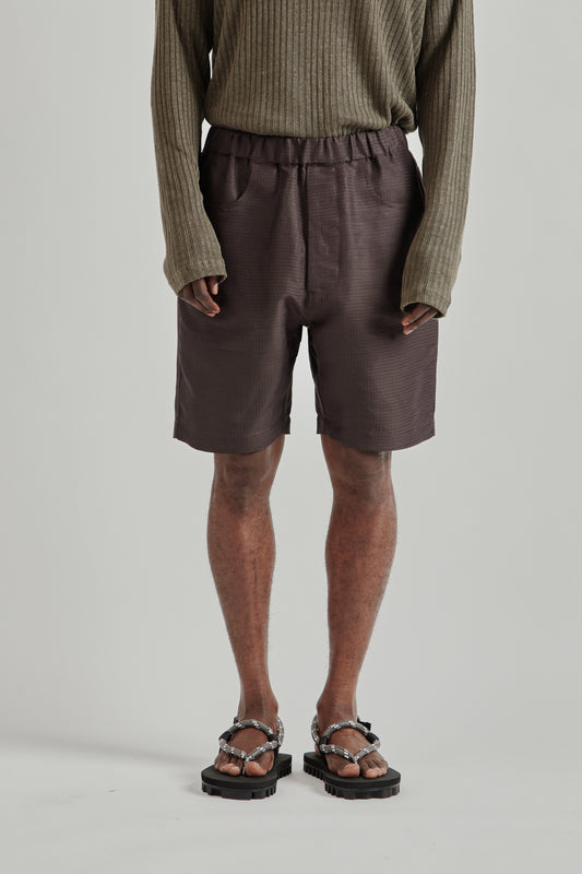 Ranra SS26 Stroller Silk Ripstop Shorts After Dark0721