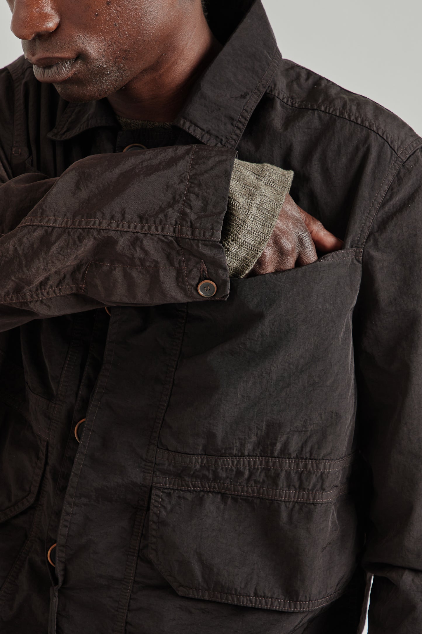 Ranra SS26 Trowel Canvas Nylon Jacket After Dark0800