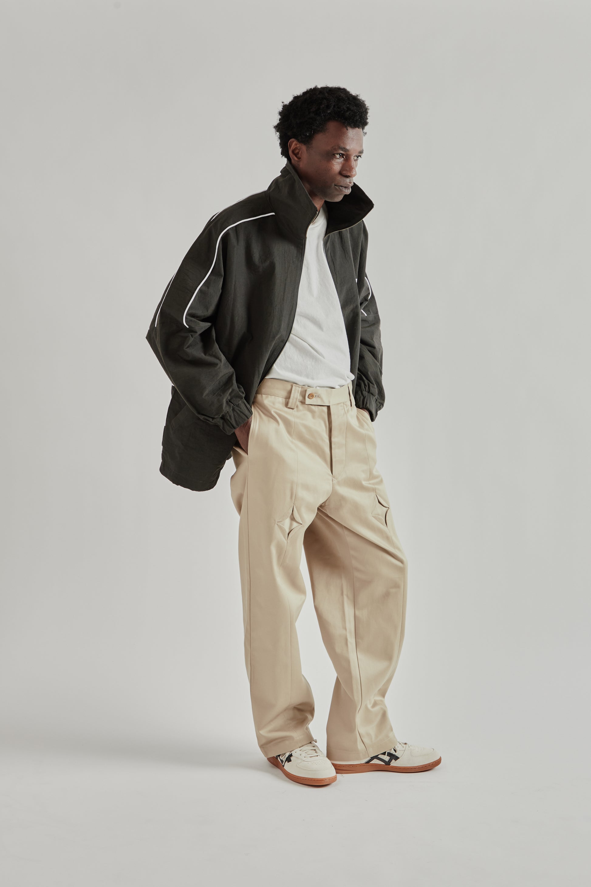 Rice Nine Ten SS26 Blocked Blouson Black- Brown3380