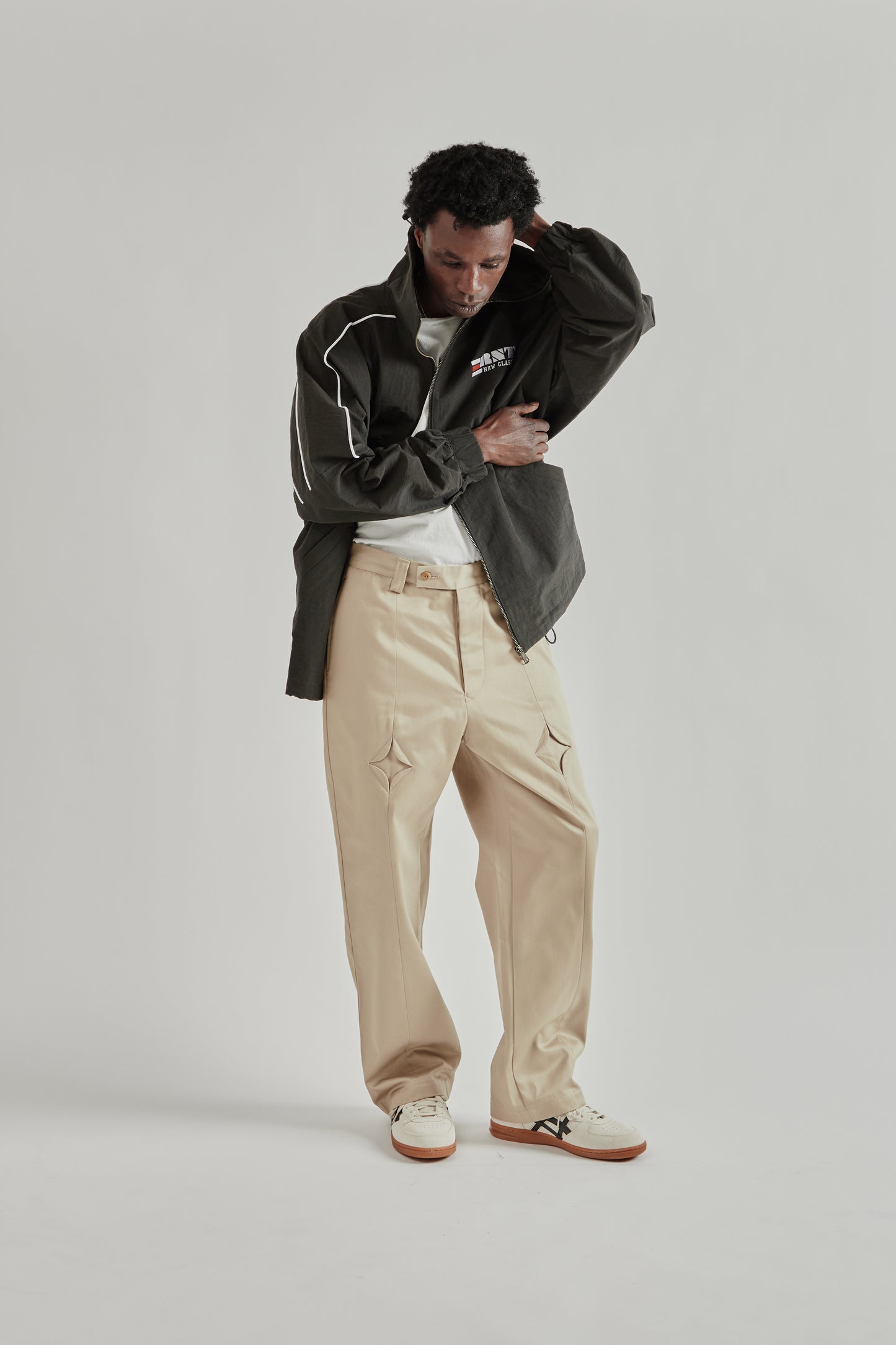Rice Nine Ten SS26 Blocked Blouson Black- Brown3390