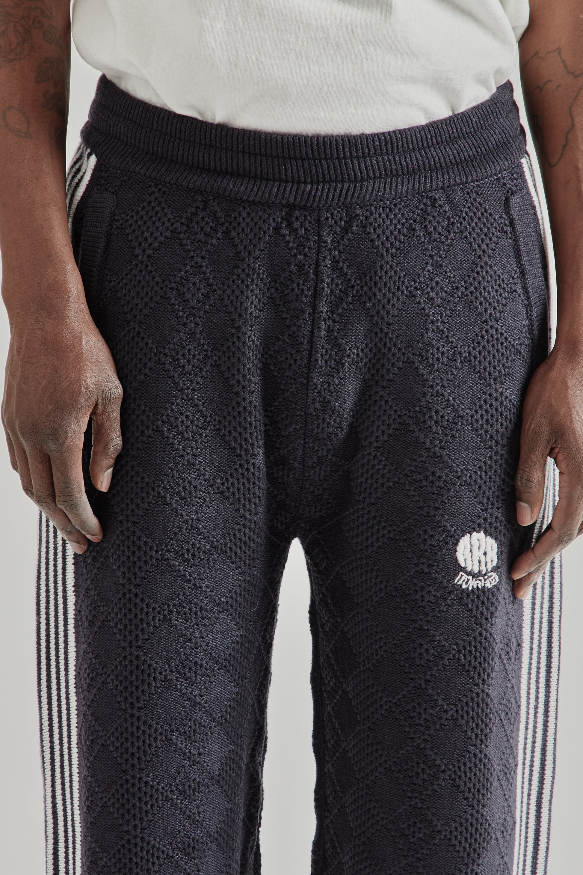 Rice Nine Ten SS26 Knitted Training Pants Fade Black- Brown3519