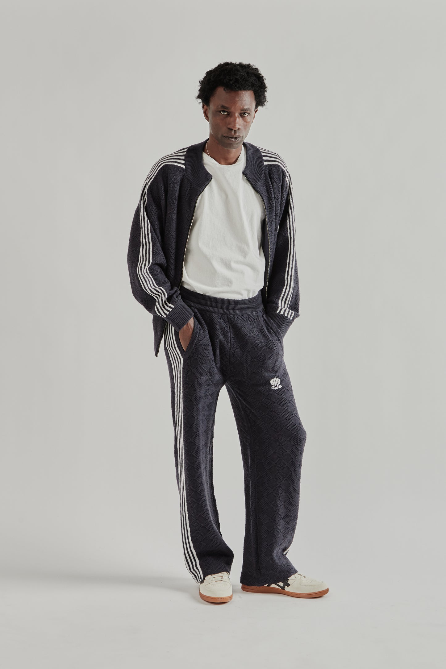 Rice Nine Ten SS26 Knitted Training Pants Fade Black- Brown3524