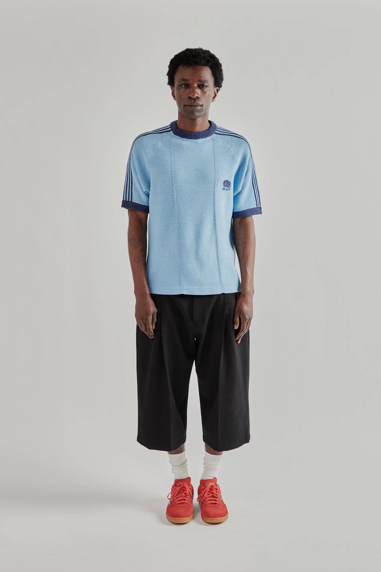 Knitted Training T - Shirt - Light Blue