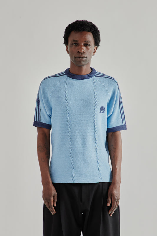 Knitted Training T - Shirt - Light Blue