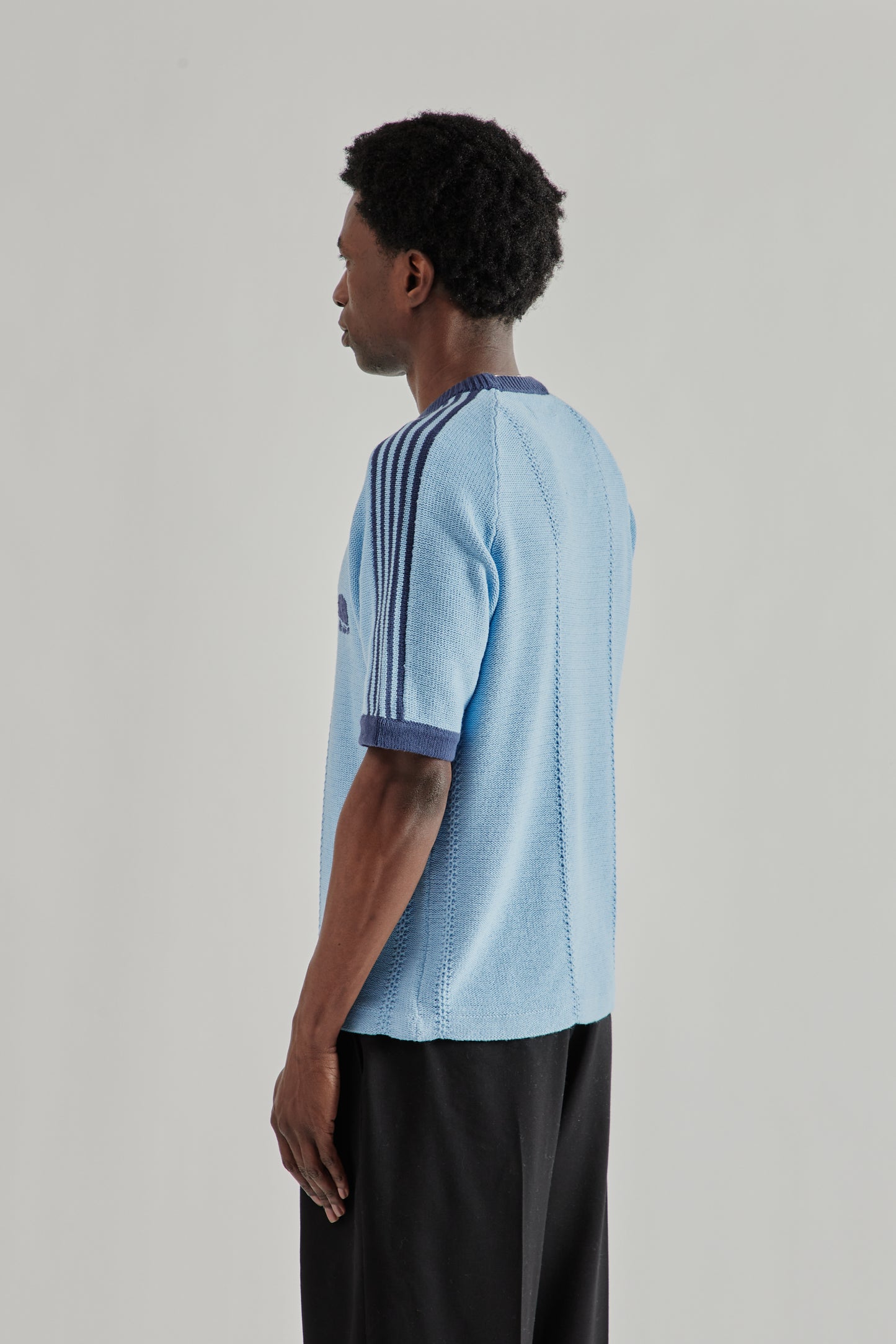 Knitted Training T - Shirt - Light Blue