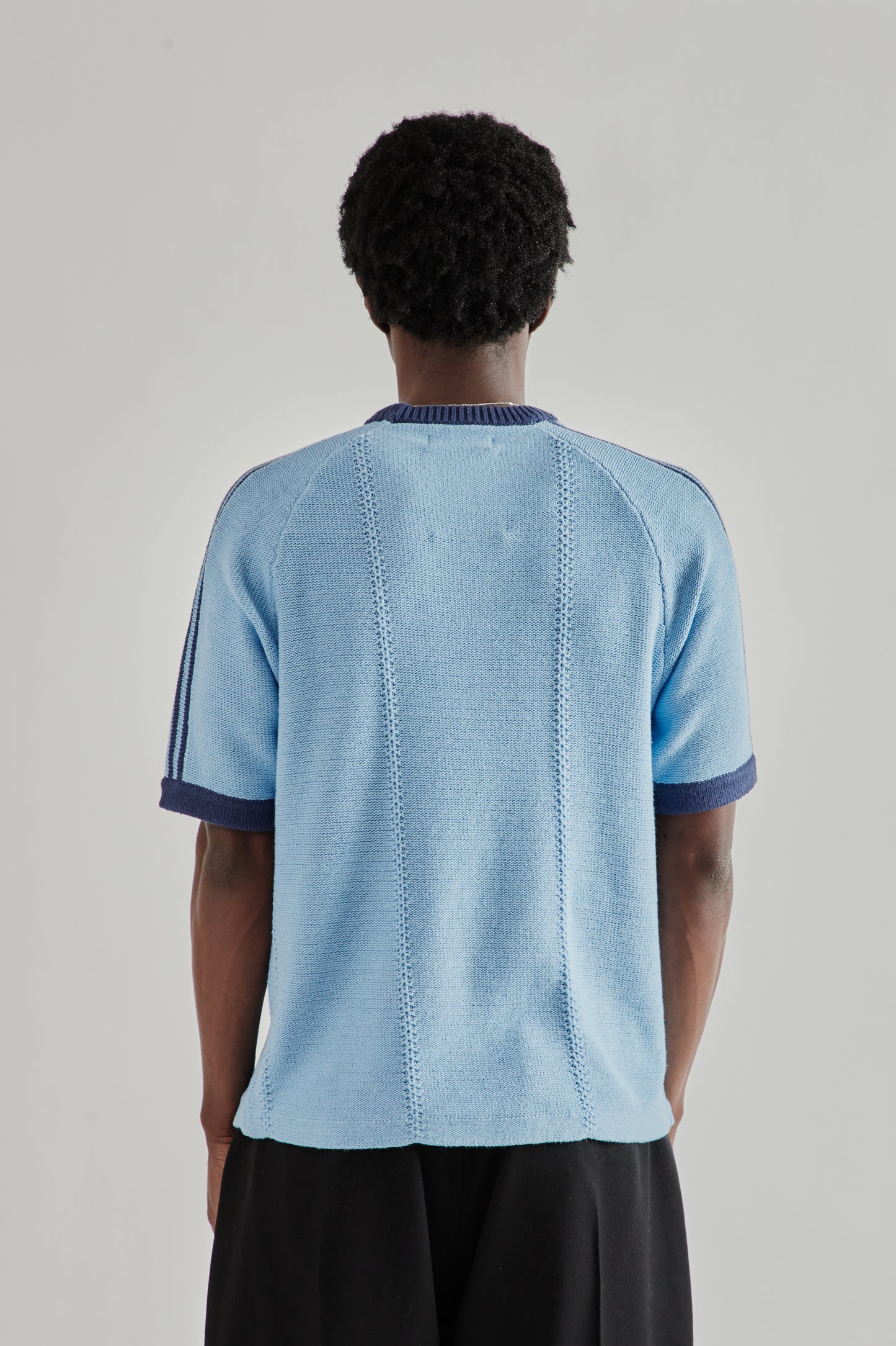 Knitted Training T - Shirt - Light Blue