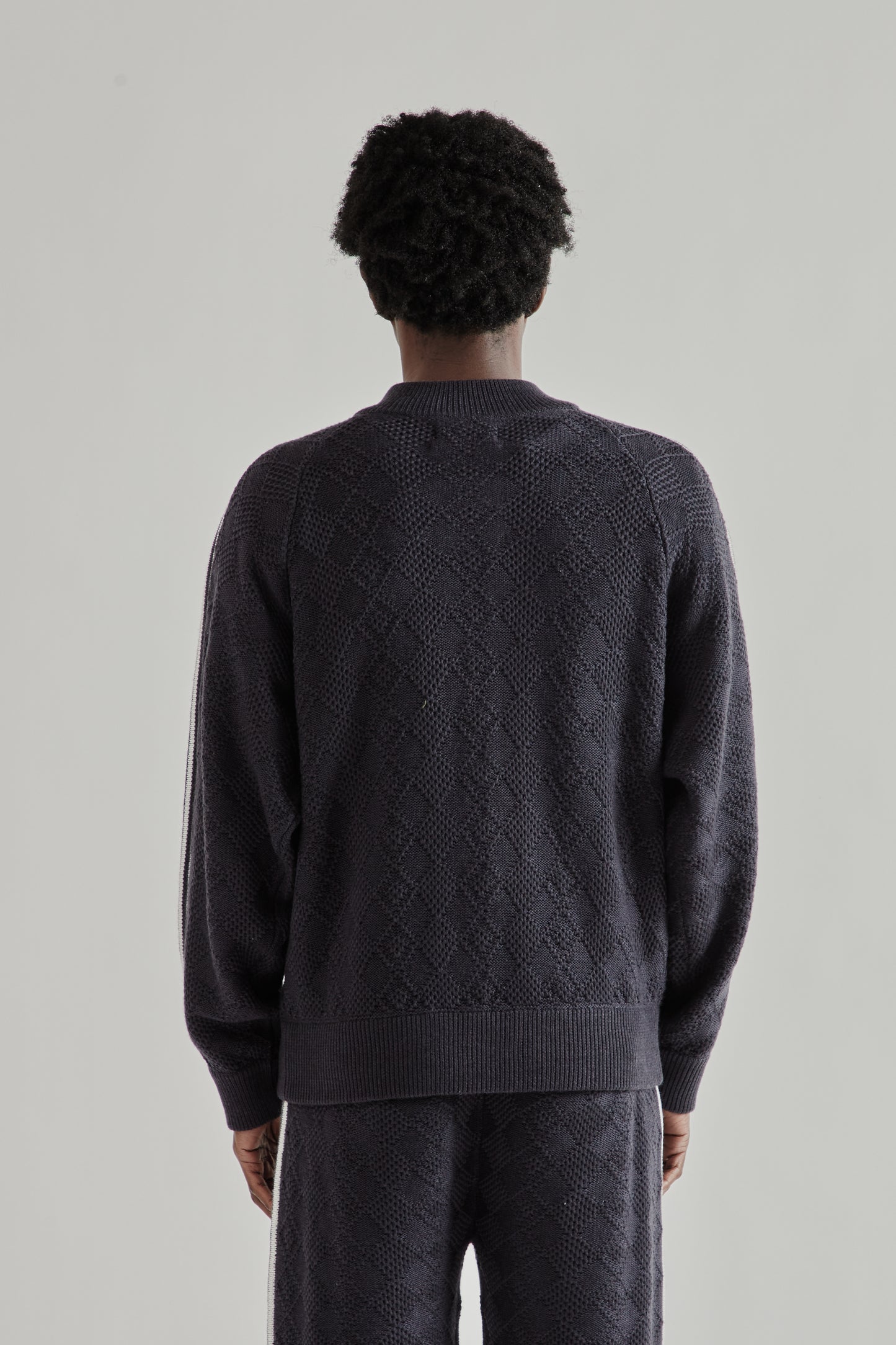 Rice Nine Ten SS26 Knitted Traning Jacket Fade Black- Brown3547