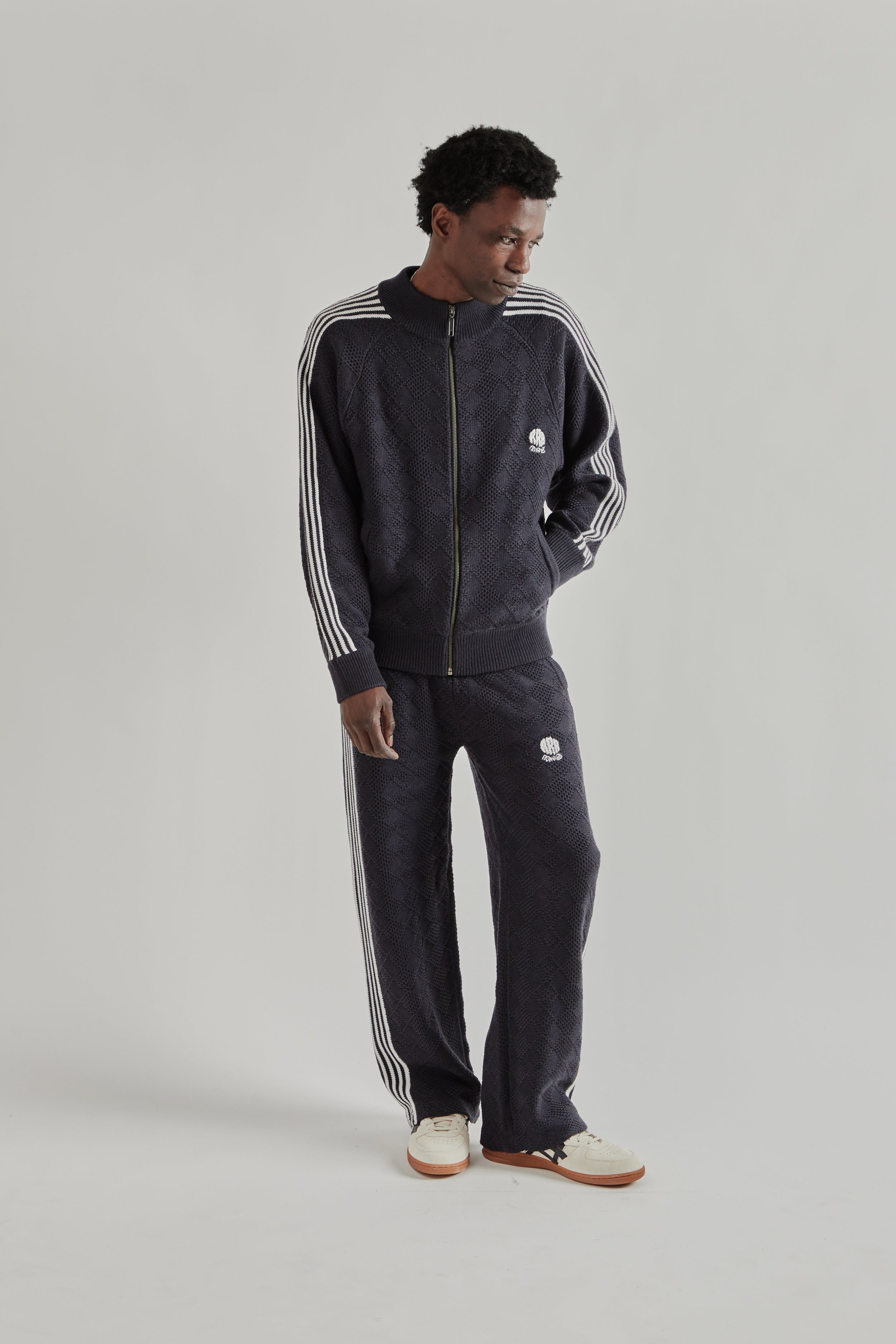 Rice Nine Ten Knitted Training Jacket - Fade Black | Wallace