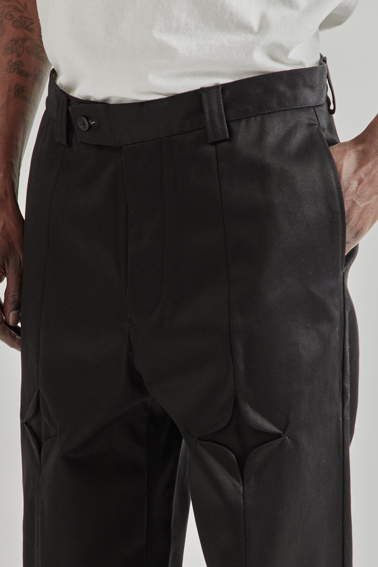Rhombus Chino Pants - Black