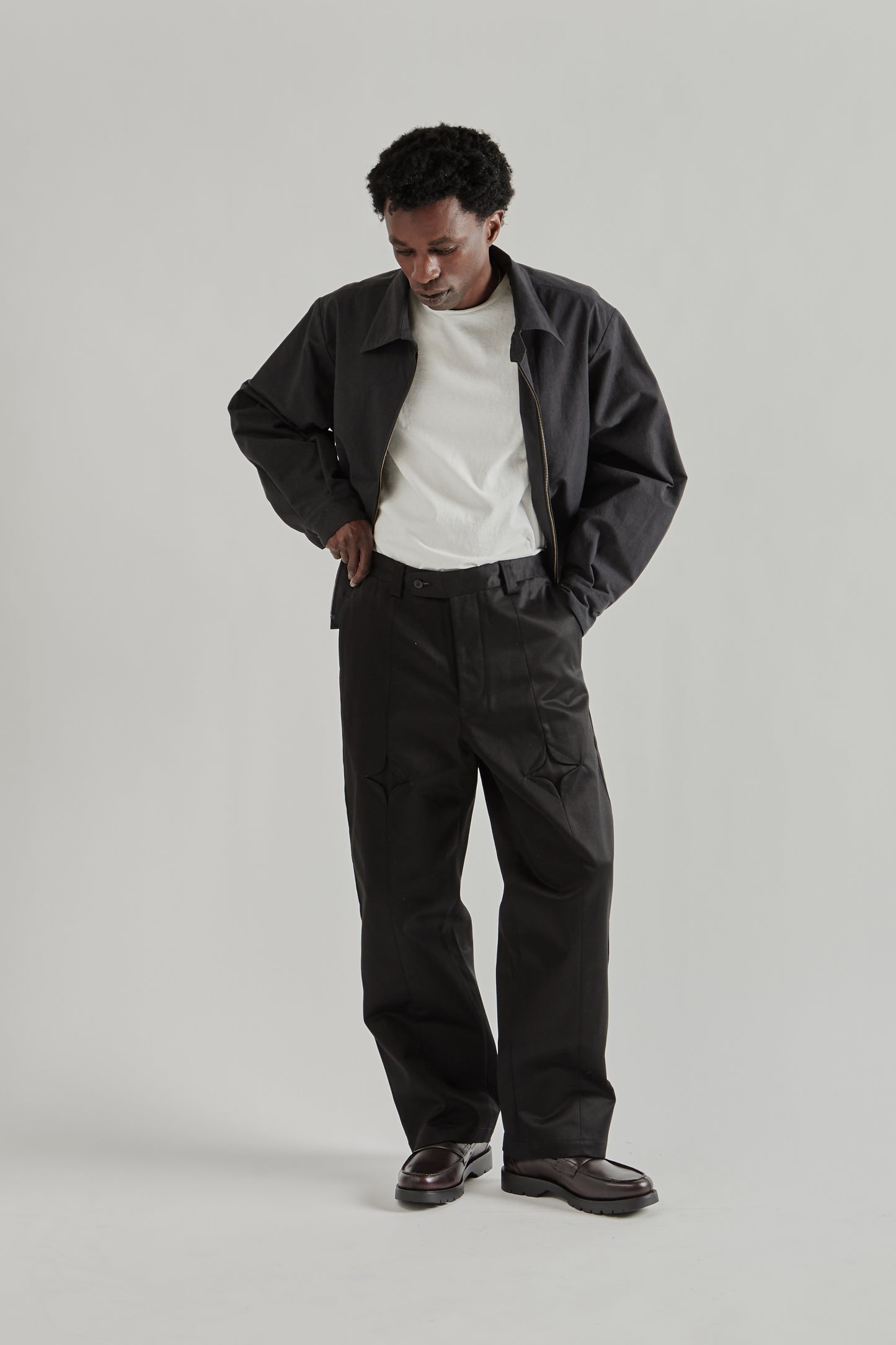 Rhombus Chino Pants - Black