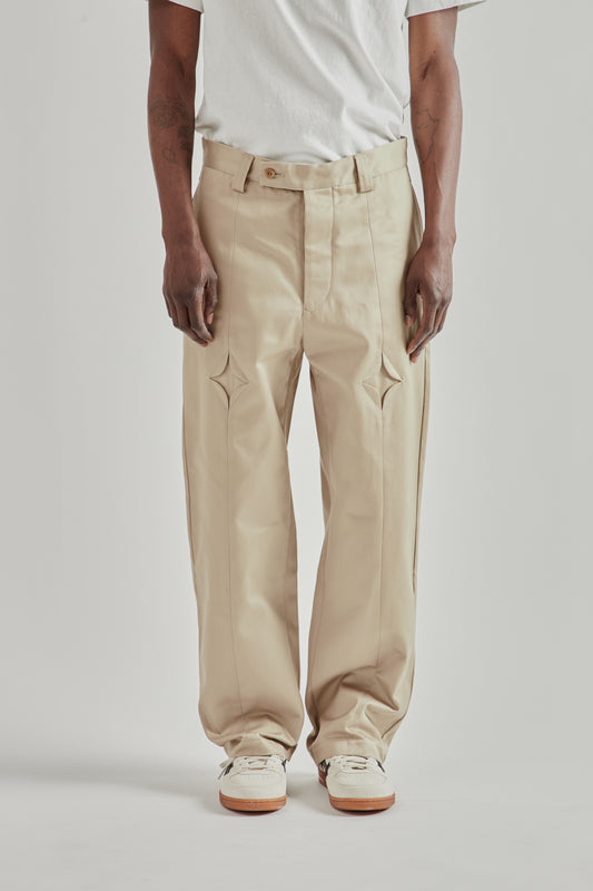 Rhombus Chino Pants - Sand Beige