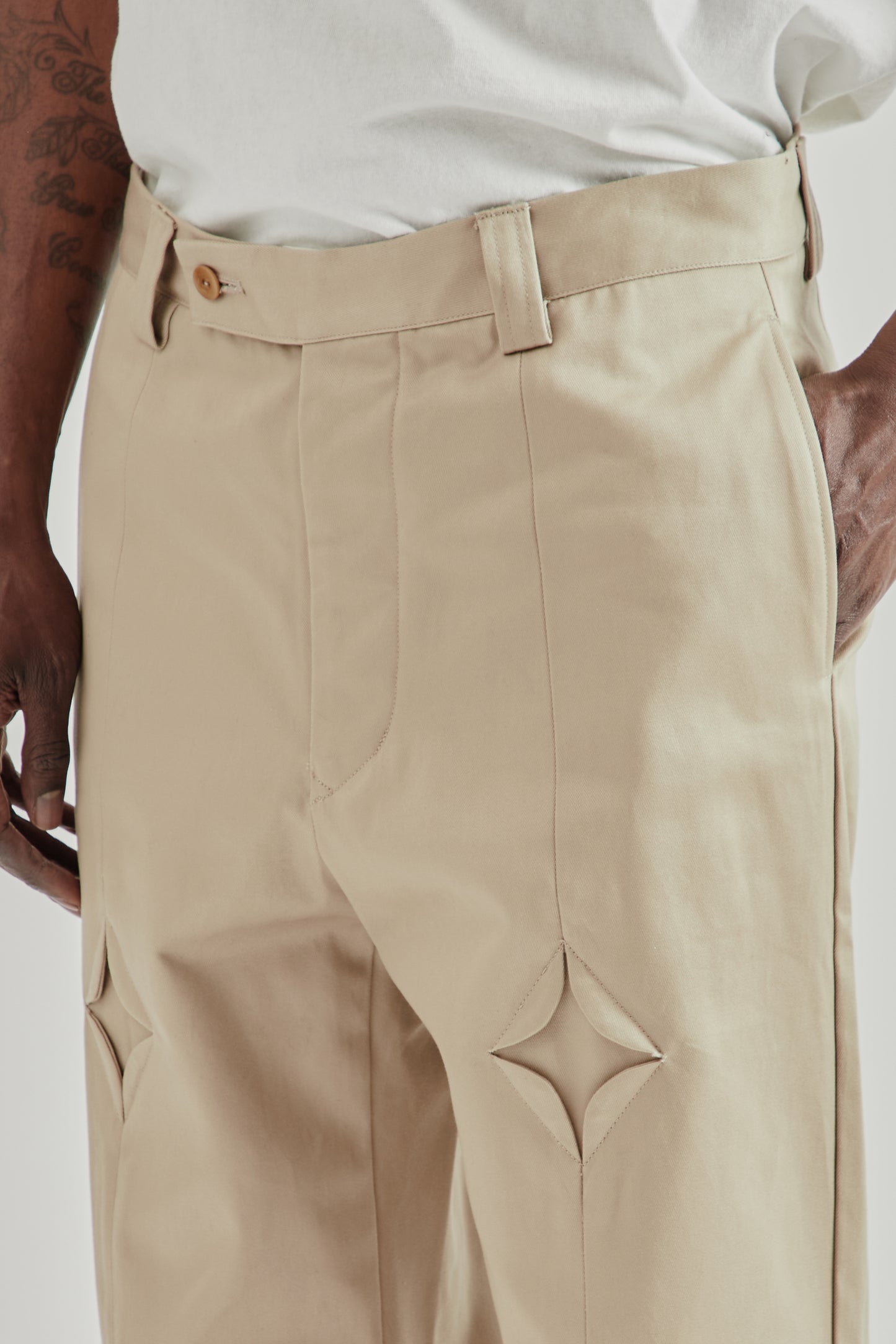 Rhombus Chino Pants - Sand Beige