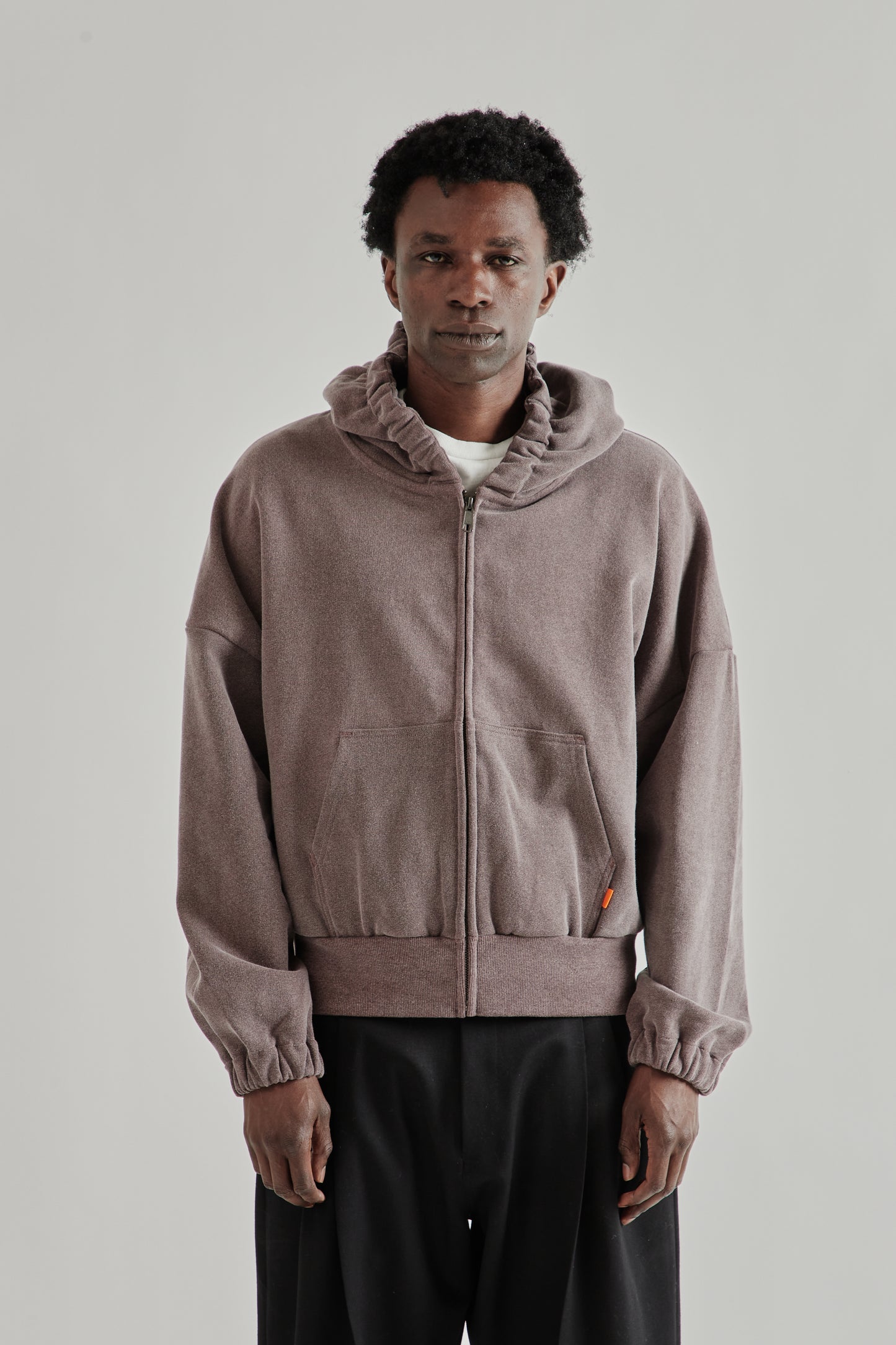 Rice Nine Ten SS26 Zip Hoodie Sweatshirt- Brown3298