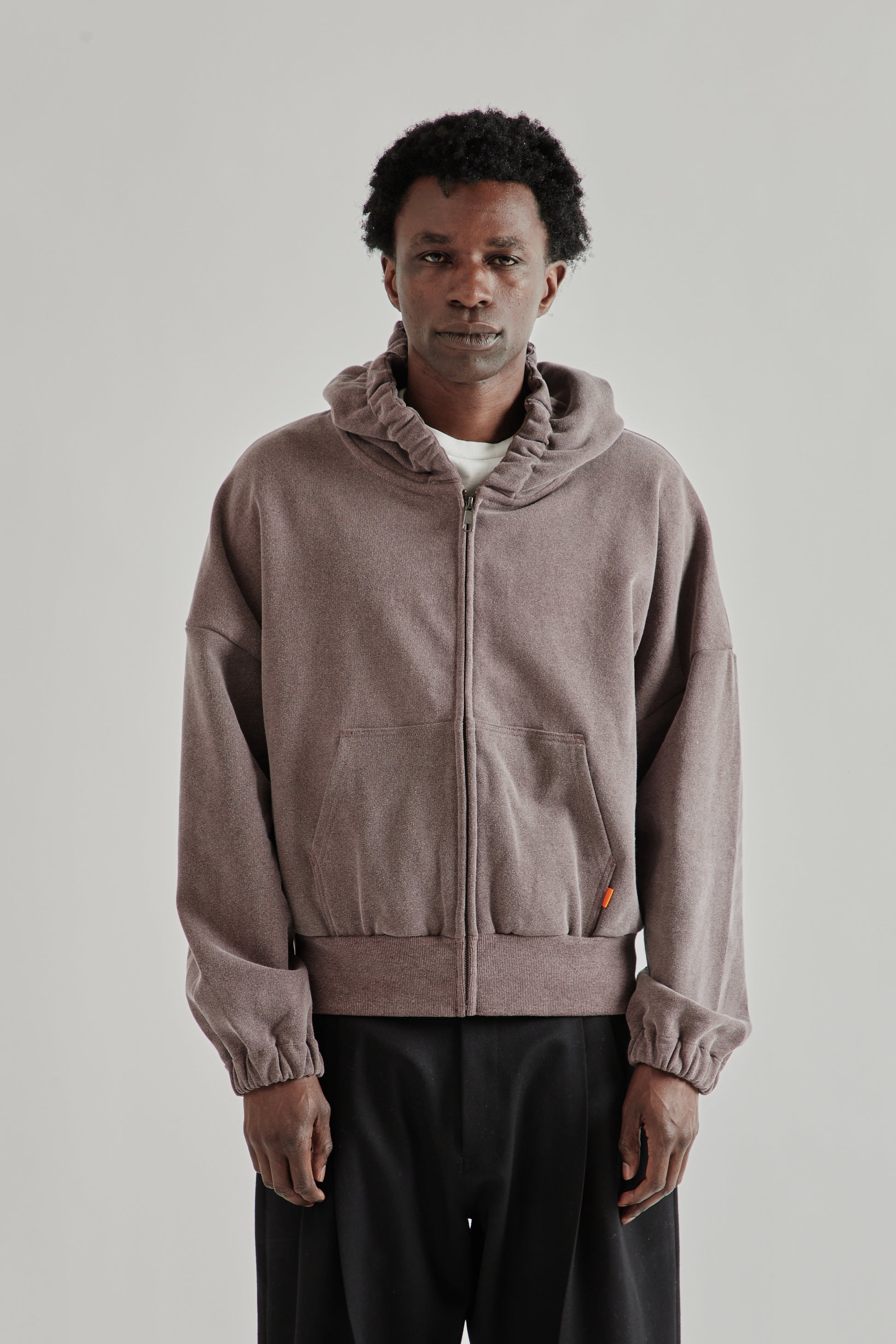 Rice Nine Ten SS26 Zip Hoodie Sweatshirt- Brown3298