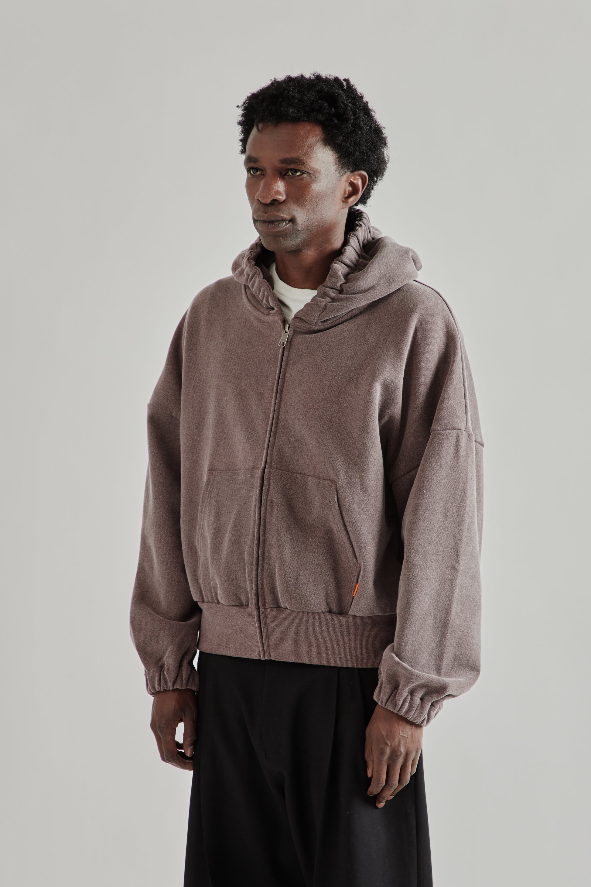 Rice Nine Ten SS26 Zip Hoodie Sweatshirt- Brown3301