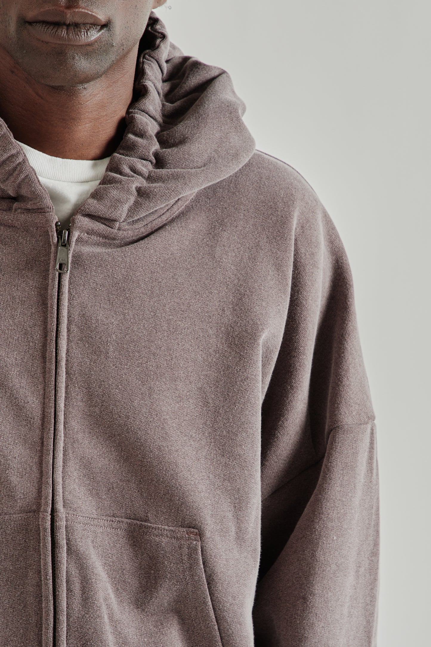 Rice Nine Ten SS26 Zip Hoodie Sweatshirt- Brown3312