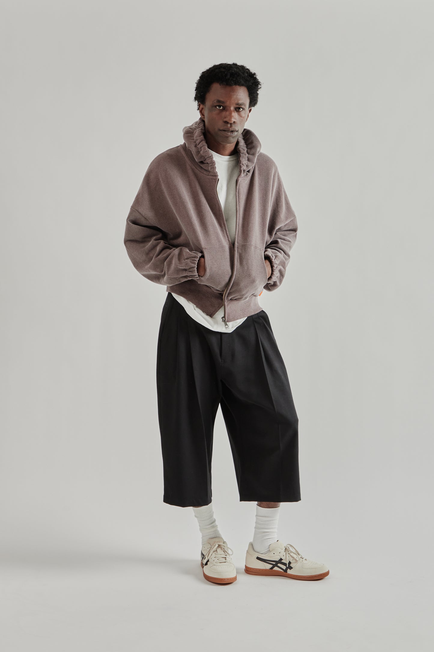 Rice Nine Ten SS26 Zip Hoodie Sweatshirt- Brown3321