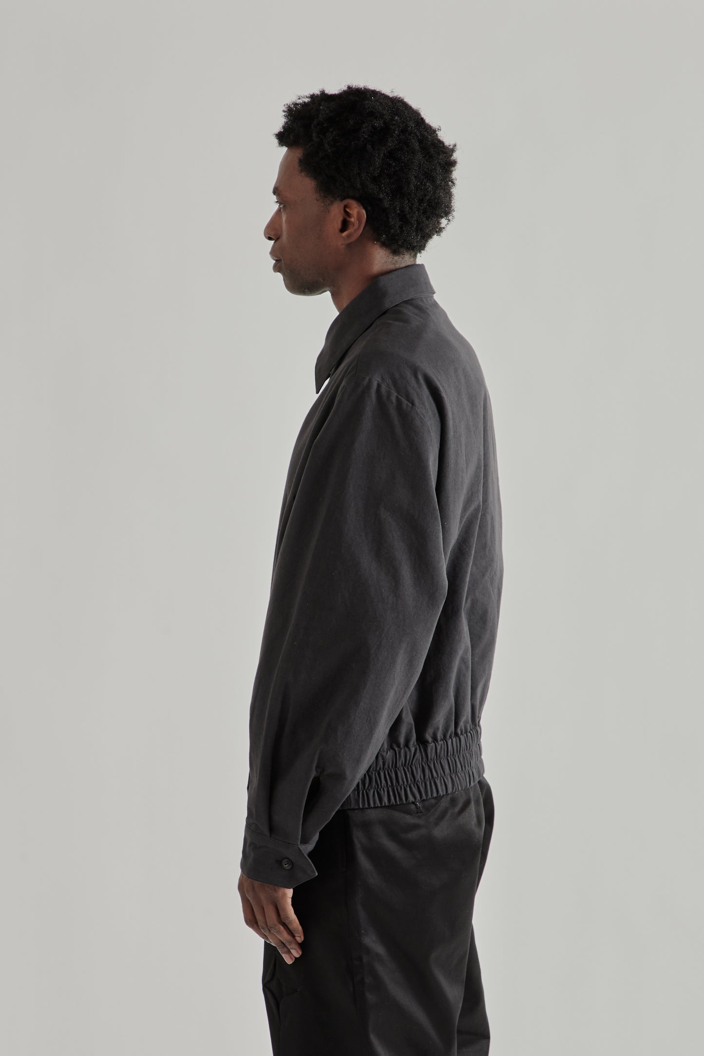 Zip Up Short Blouson - Black