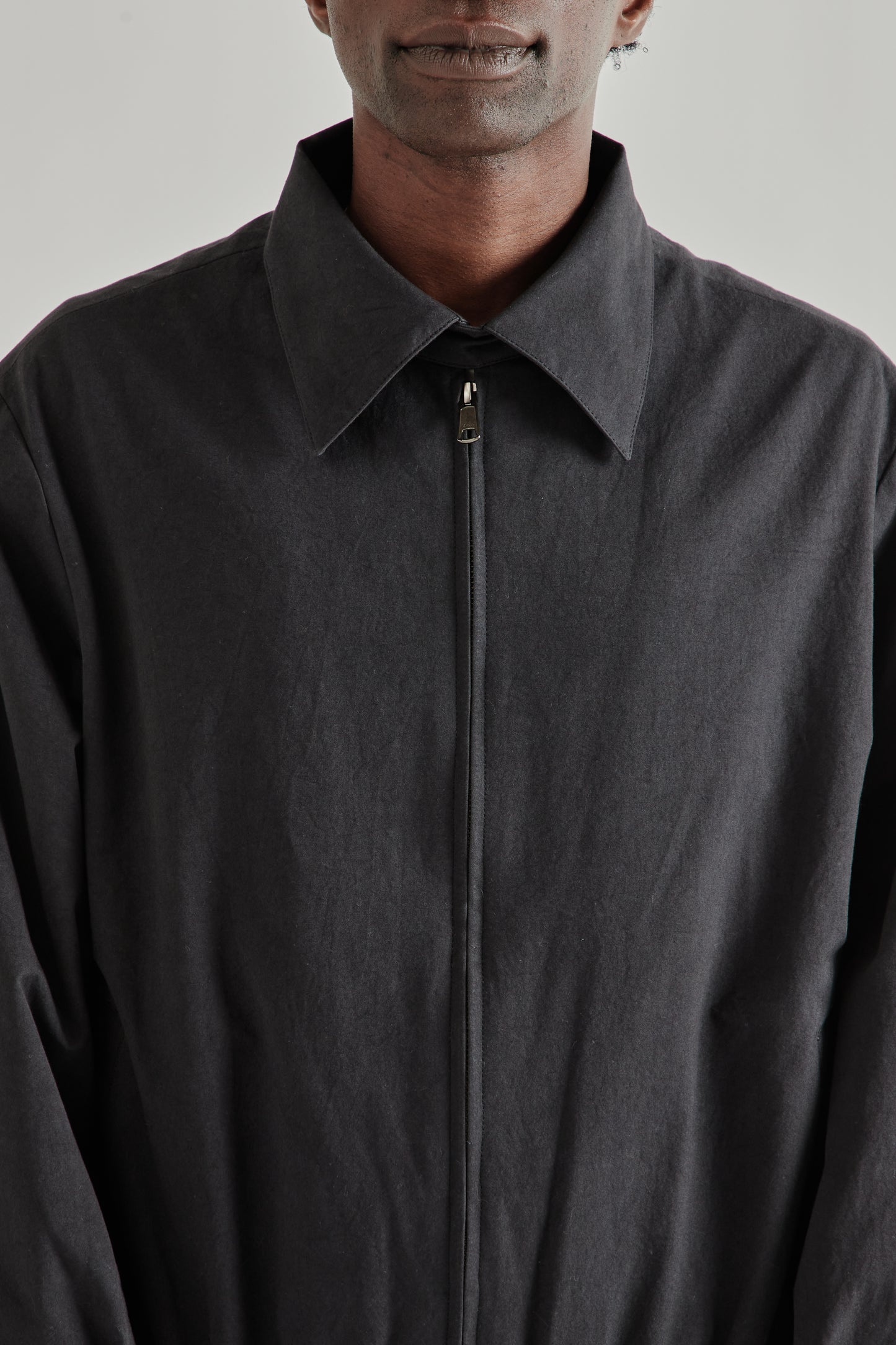 Zip Up Short Blouson - Black