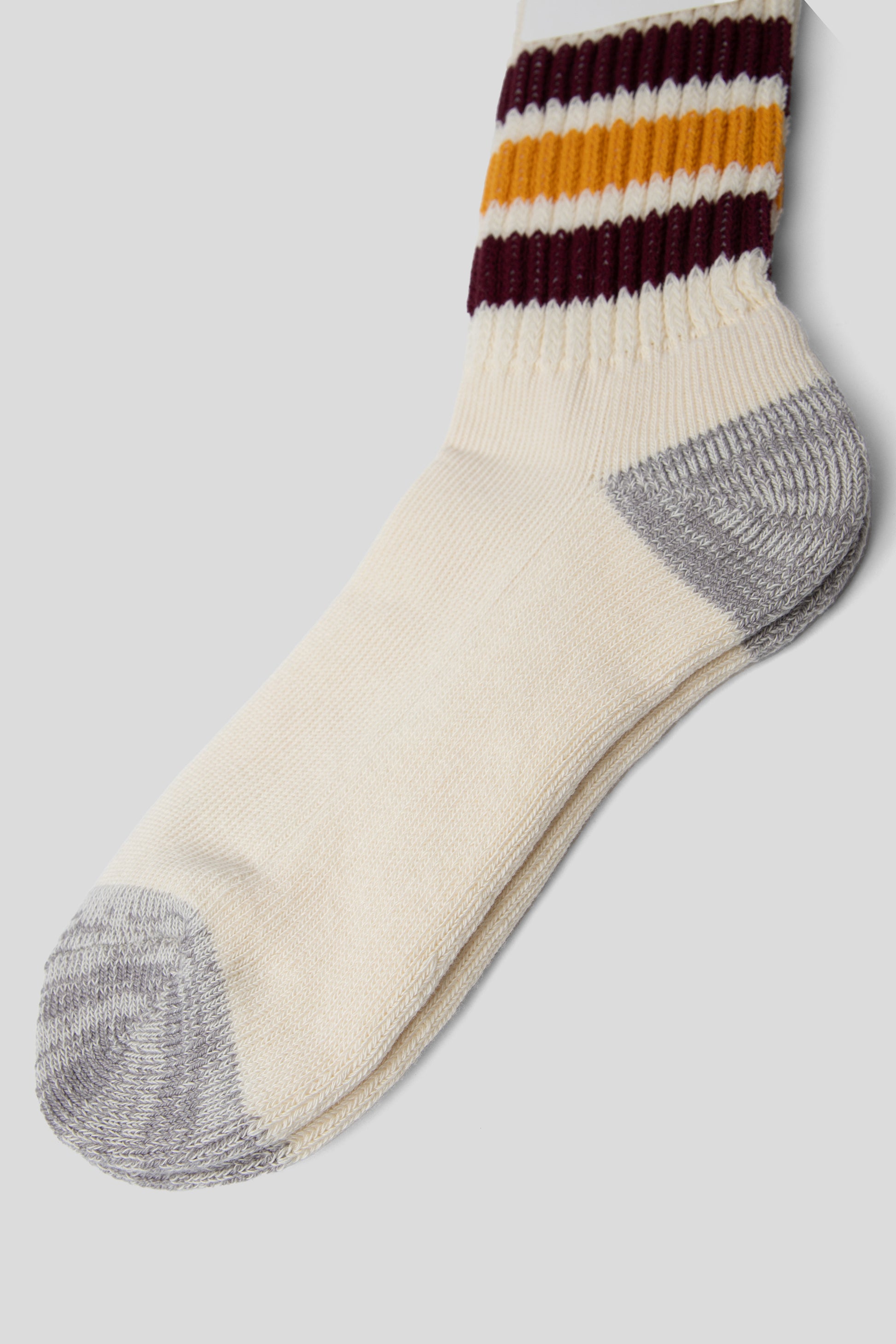 Rototo FW25 Coarse Ribbed Oldschool Crew Socks white 2