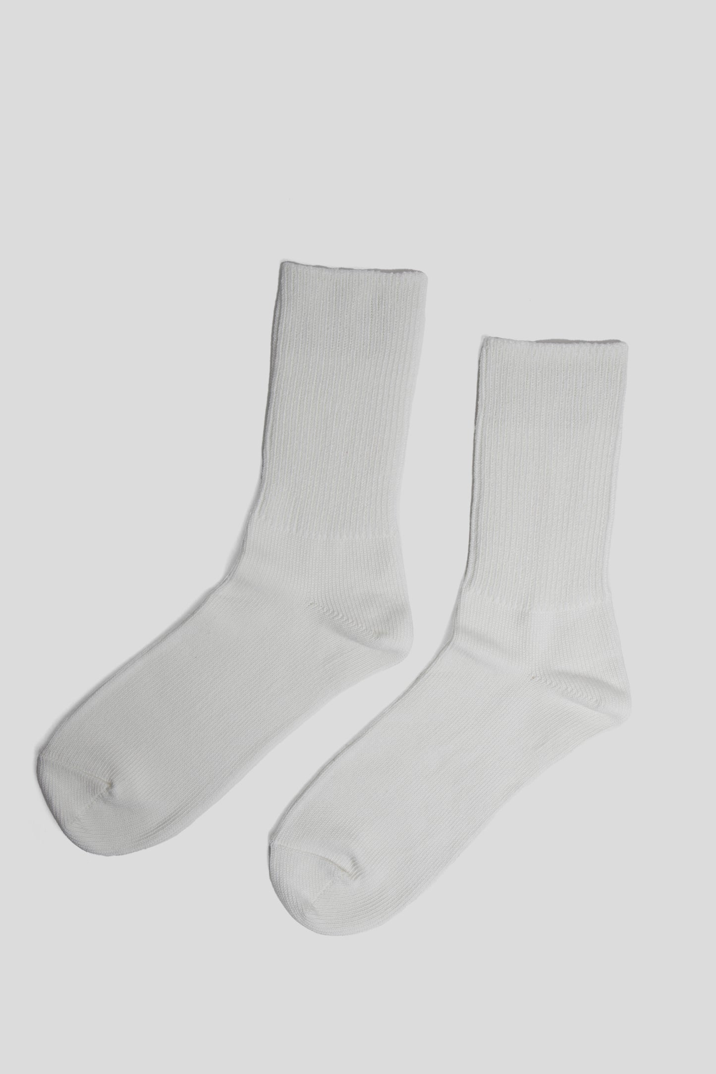 Rototo FW25 Organic daily 3 Pack Ribbed Crew Socks White 2