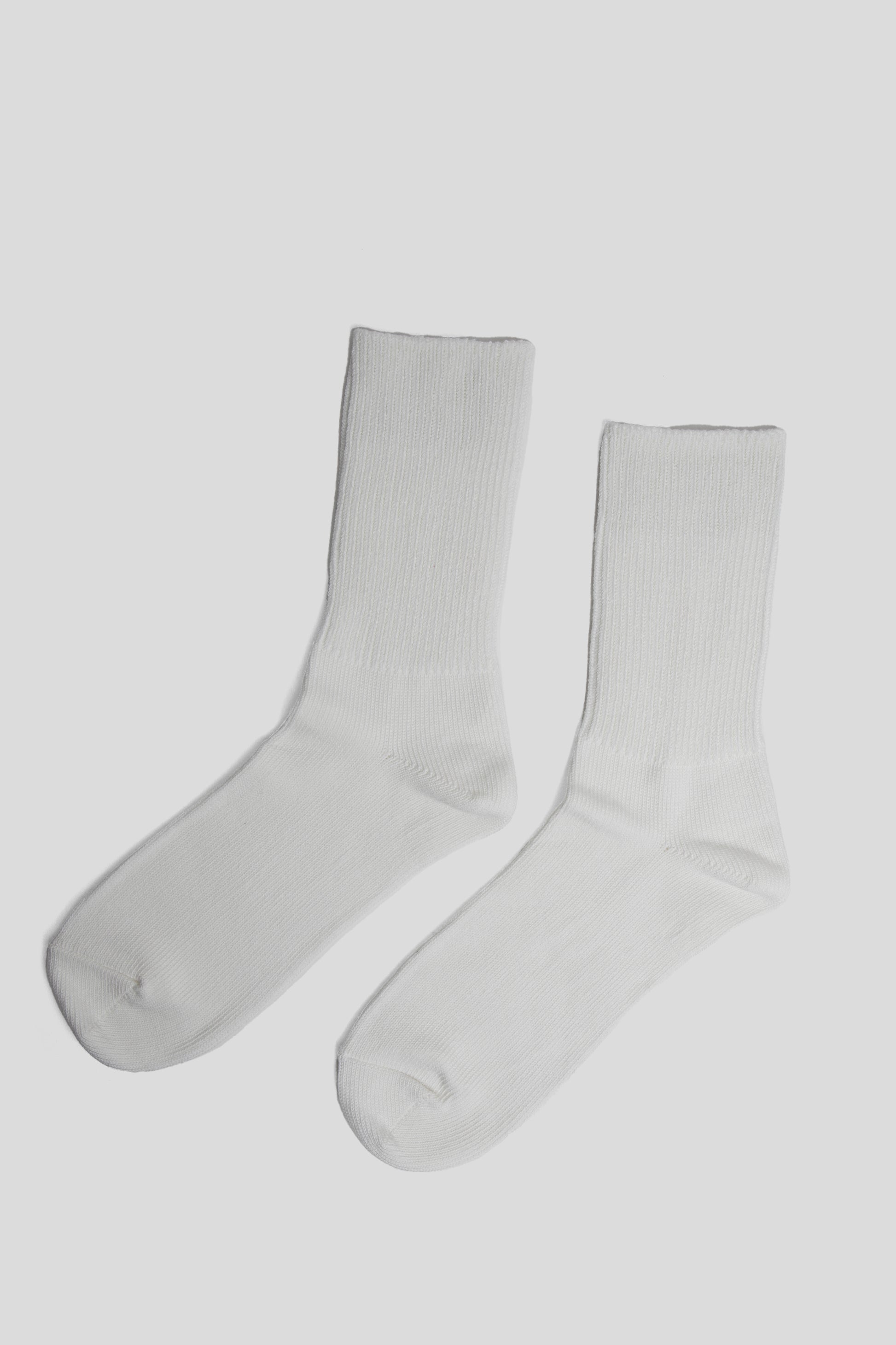 Rototo FW25 Organic daily 3 Pack Ribbed Crew Socks White 2