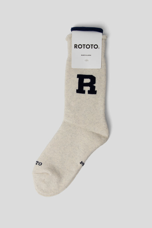 Rototo FW25 Raffy Sweat Socks R Logo Navy 1