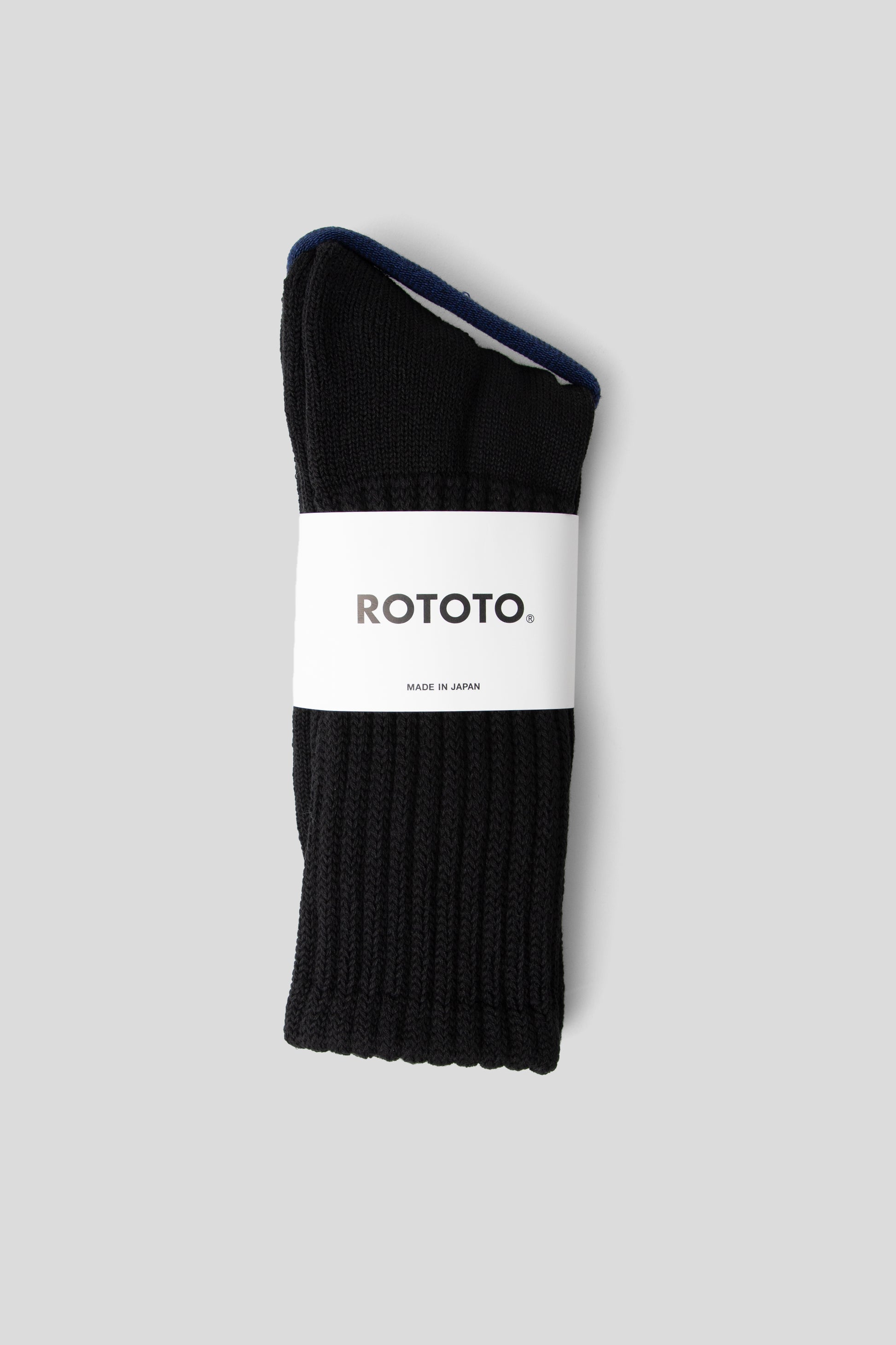 Rototo SS26 Loose Pile Crewsocks Black 01