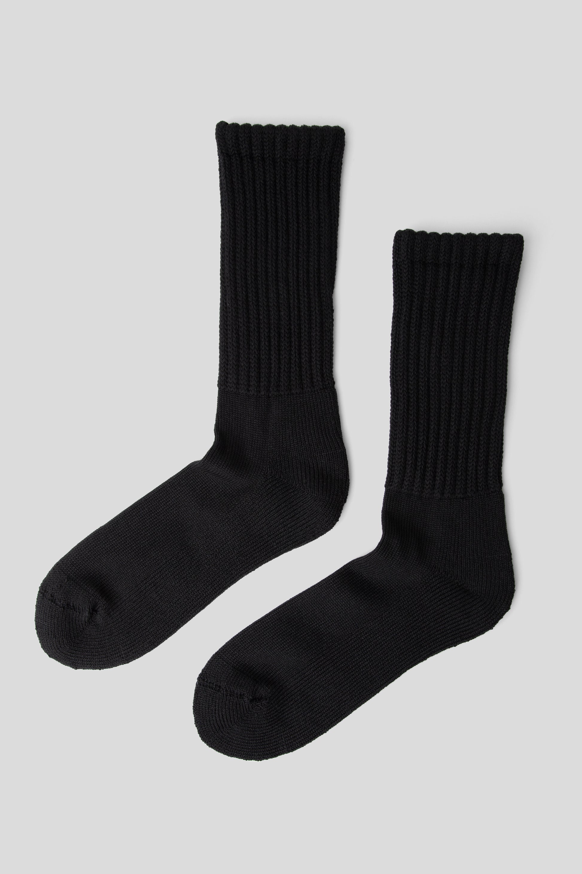 Rototo SS26 Loose Pile Crewsocks Black 02