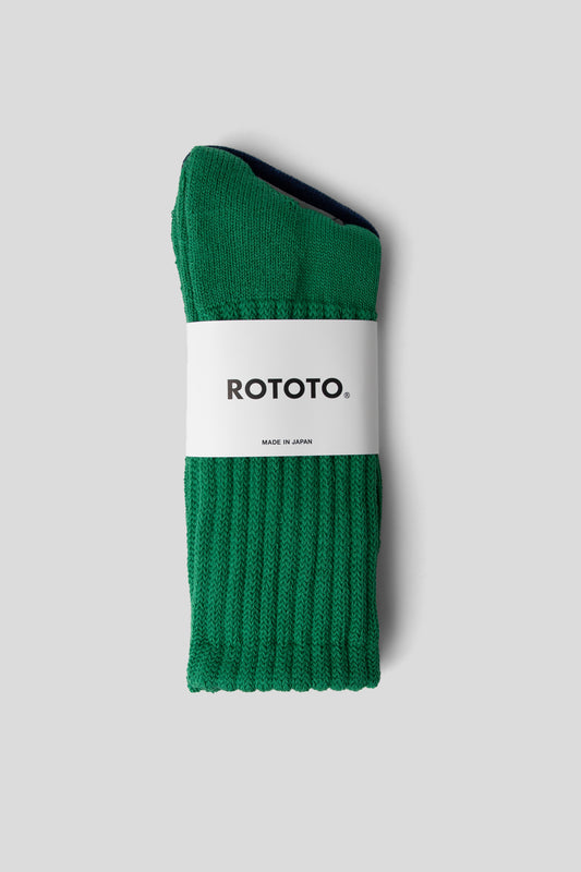 Rototo SS26 Loose Pile Crewsocks Green 01