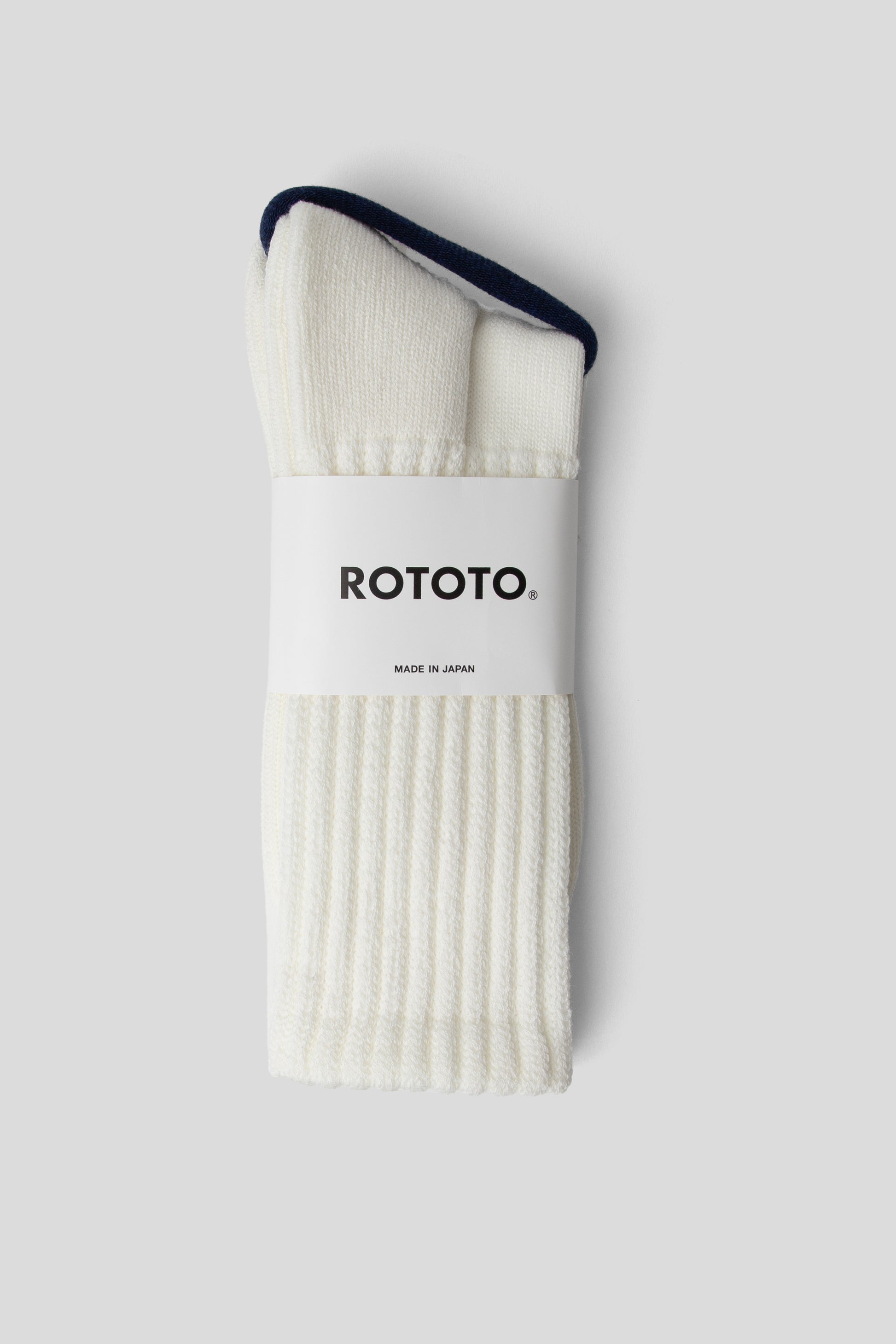 Rototo SS26 Loose Pile Crewsocks White 01