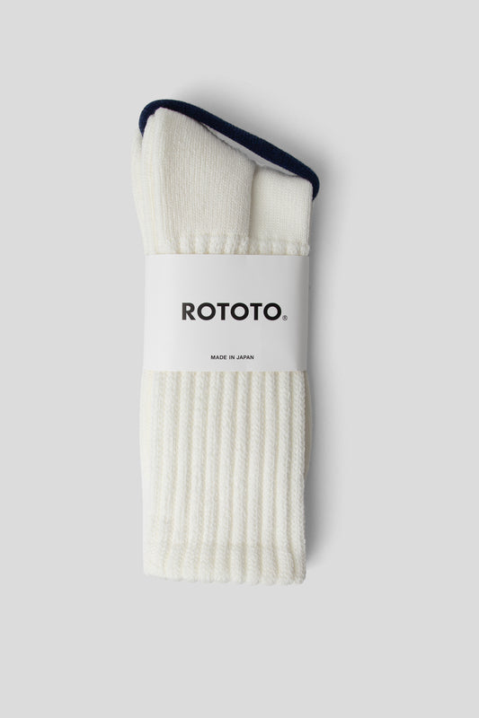 Rototo SS26 Loose Pile Crewsocks White 01