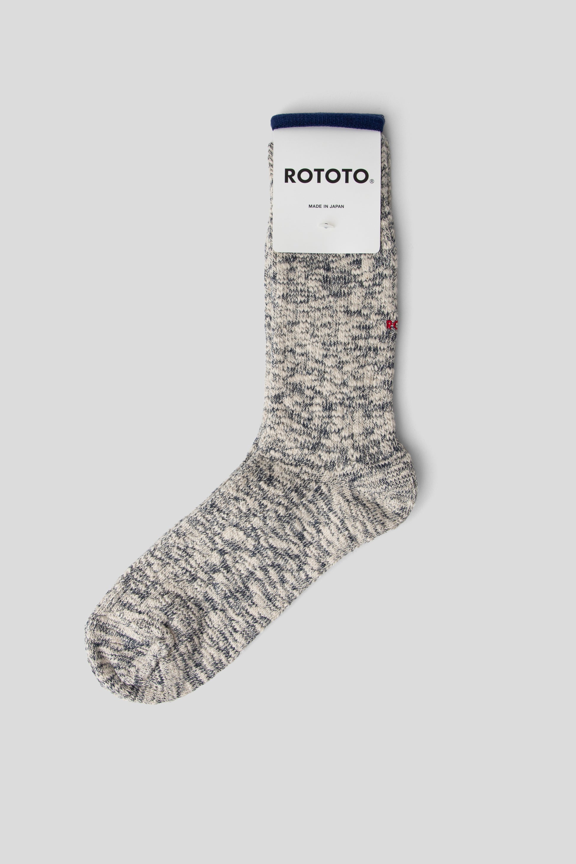 Rototo SS26 Organic Cotton Club Crewsocks Navy 01