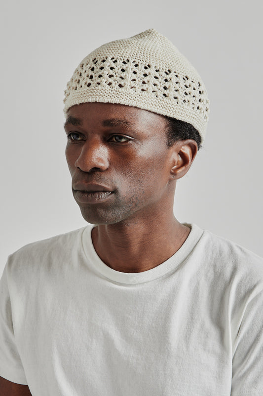 S.K Manor Hill SS25 Knit Skull Cap Natural 2