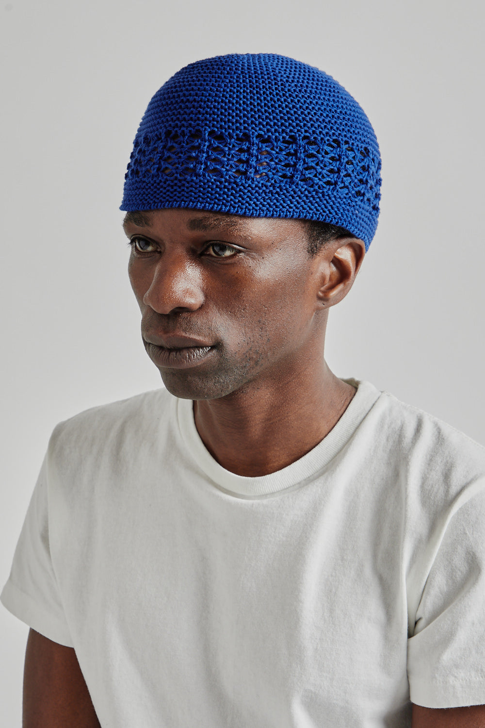S.K Manor Hill SS25 Knit Skull Cap Royal Blue 2
