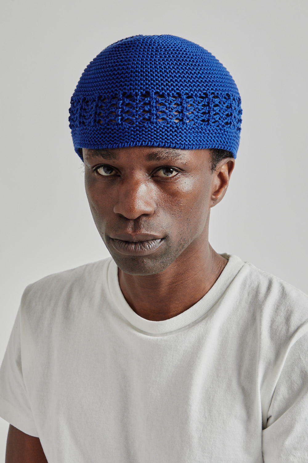 S.K Manor Hill SS25 Knit Skull Cap Royal Blue 3