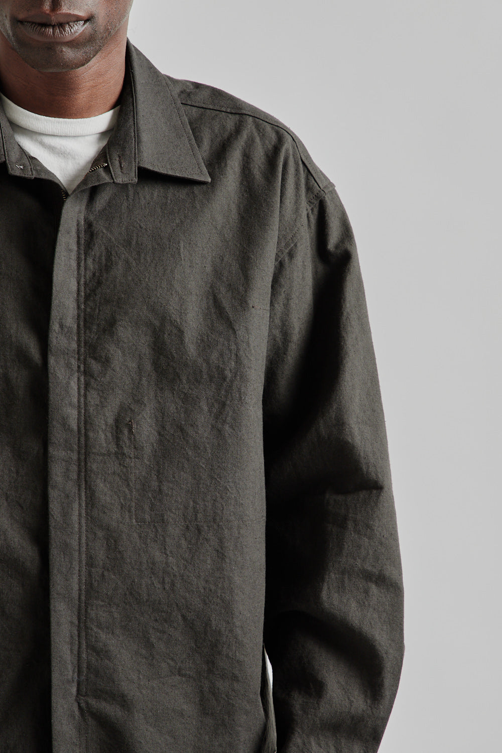 S.K Manor Hill SS25 Mechanic Shirt Jacket Antique Black 21