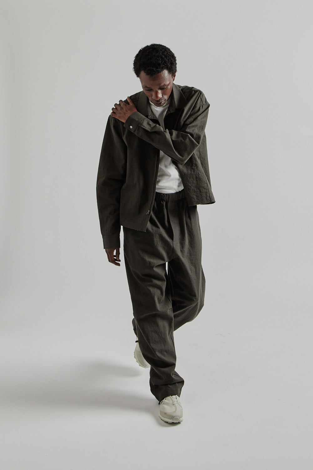 S.K Manor Hill SS25 Mechanic Shirt Jacket Antique Black 26
