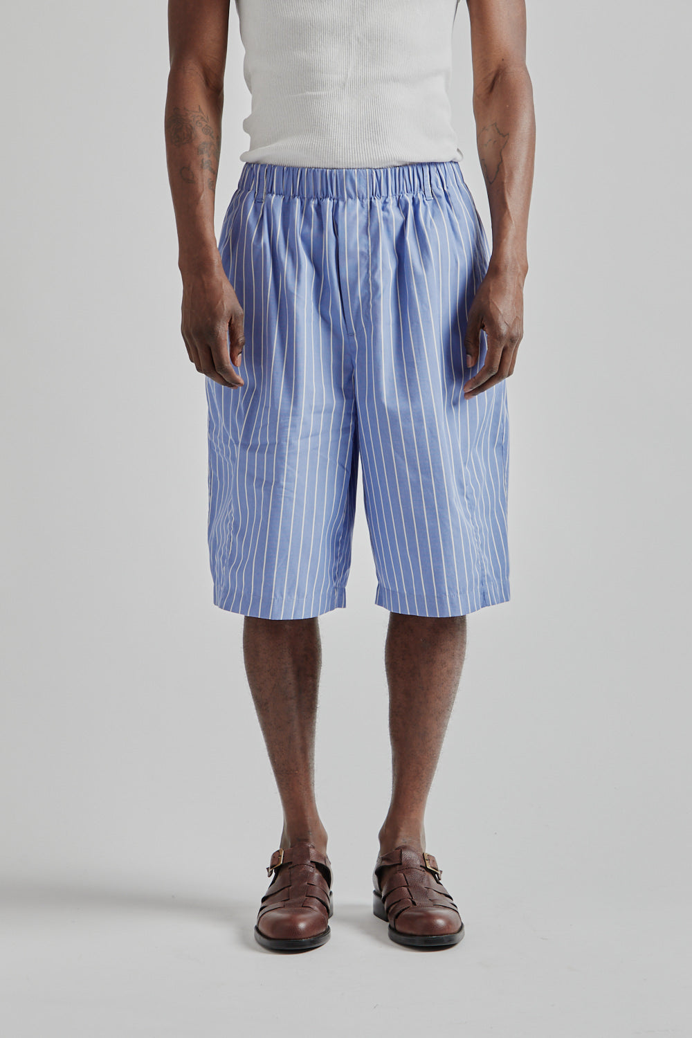 S.K Manor Hill SS25 Solar Short Blue White Stripes 5