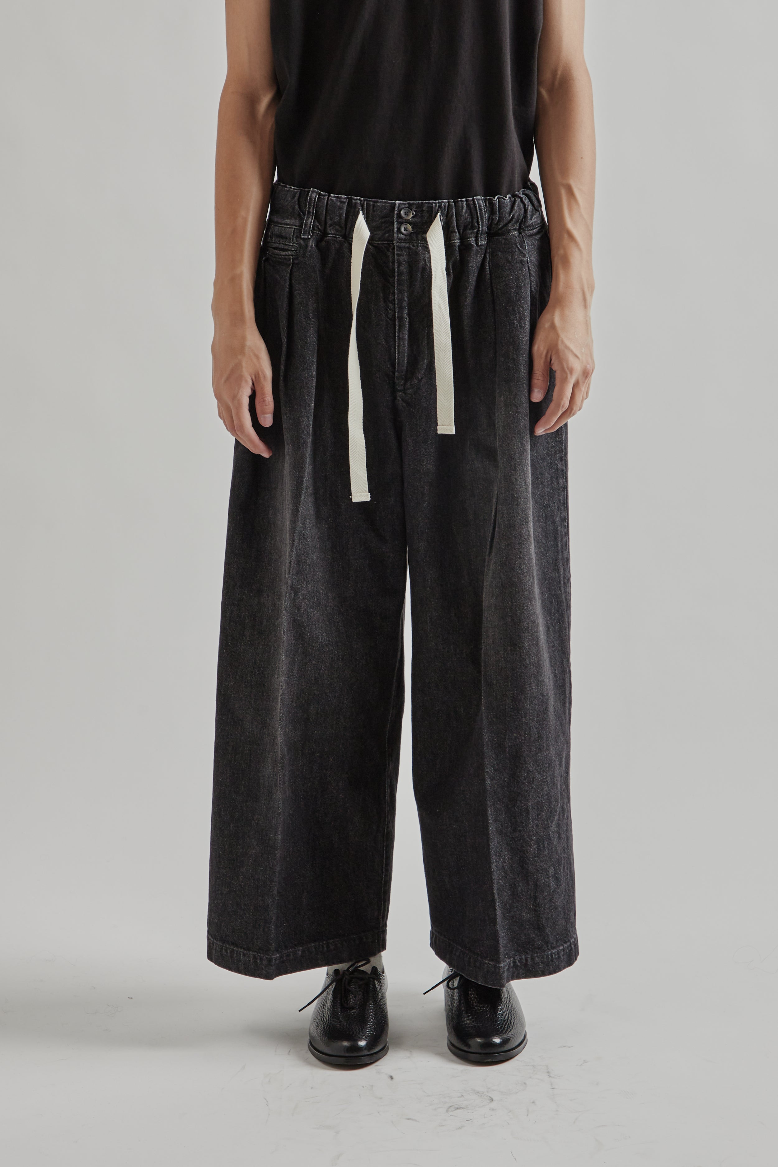 Sillage Hakama Pants - Black Denim Damaged | Wallace Mercantile Shop