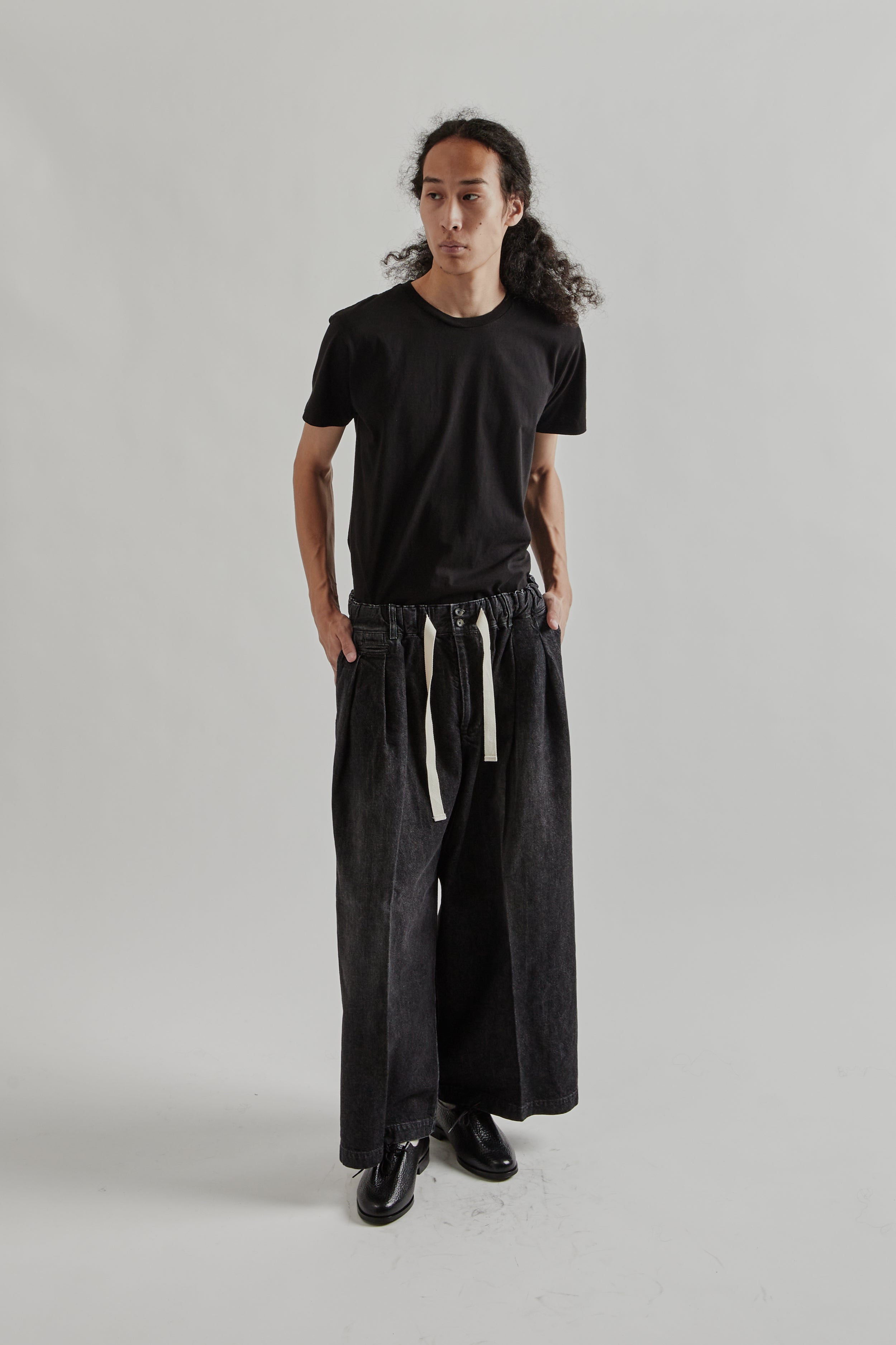 Sillage Hakama Pants - Black Denim Damaged | Wallace Mercantile Shop