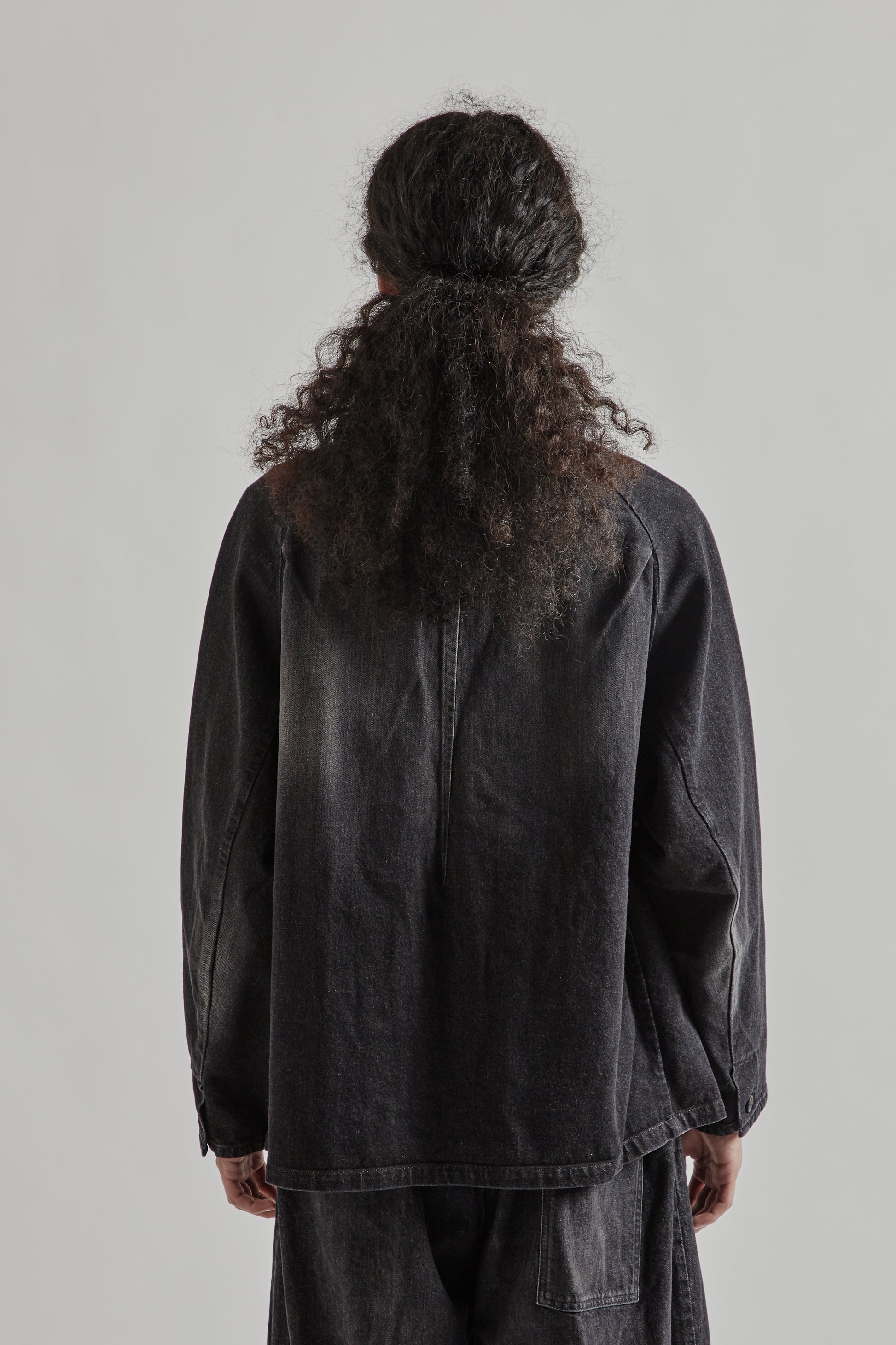 Sillage FW25 Veste Two Button Black Denim Damaged10