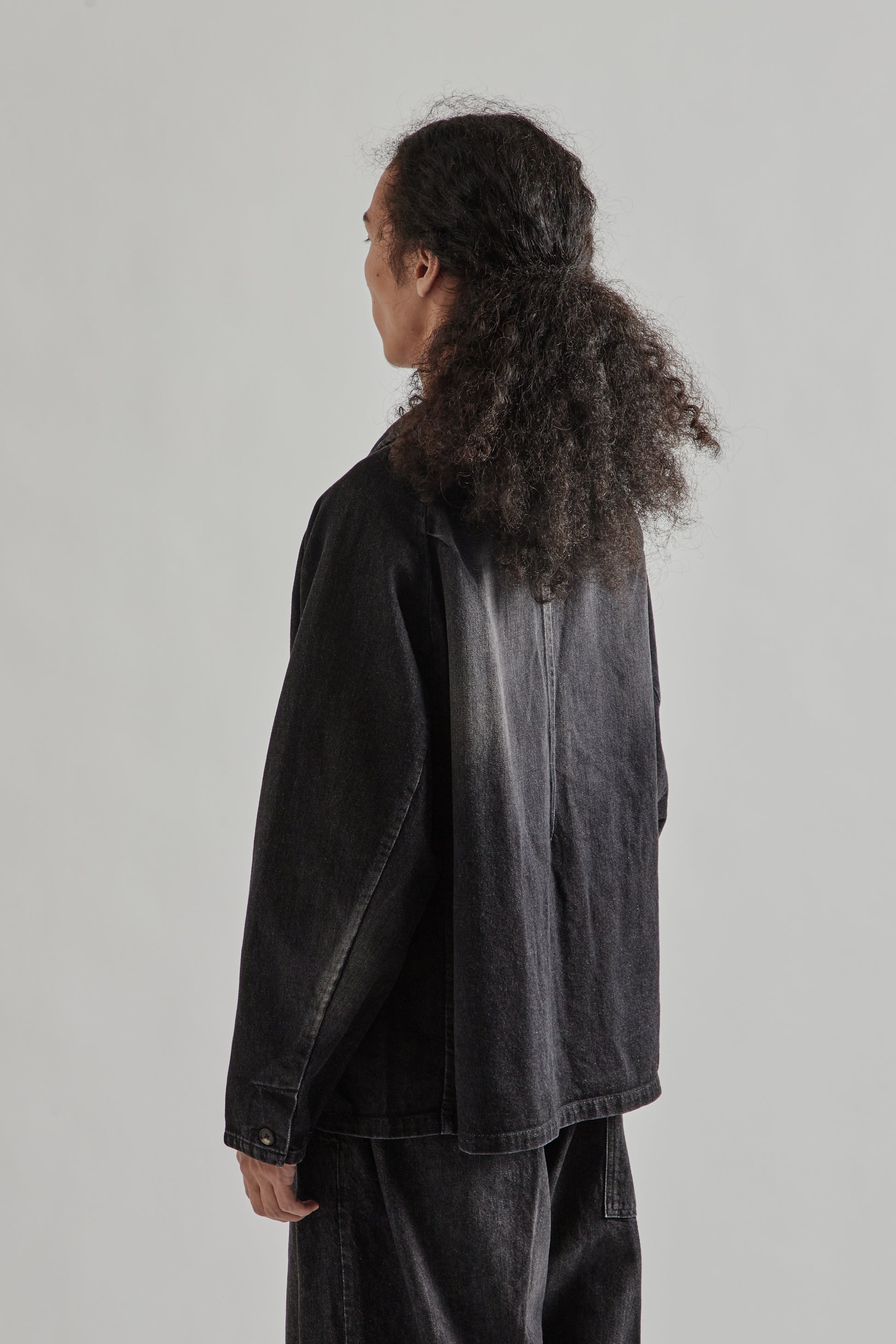 Sillage FW25 Veste Two Button Black Denim Damaged7