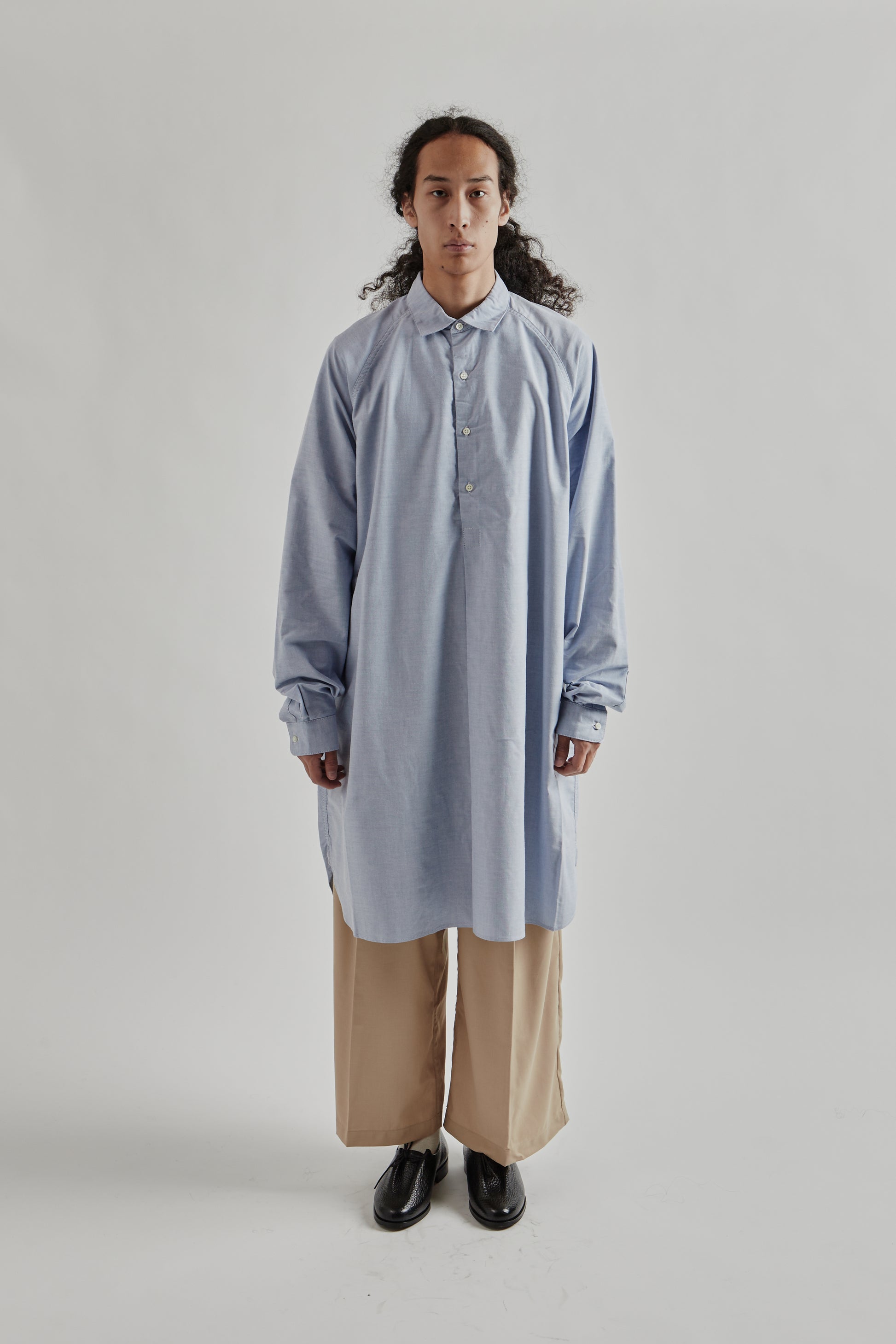 Sillage FW25 Wide Shirt Blue Popover Long